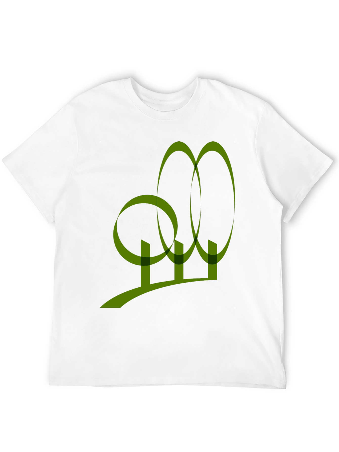 Abstract Olive Green Graphic Print Black T-Shirt