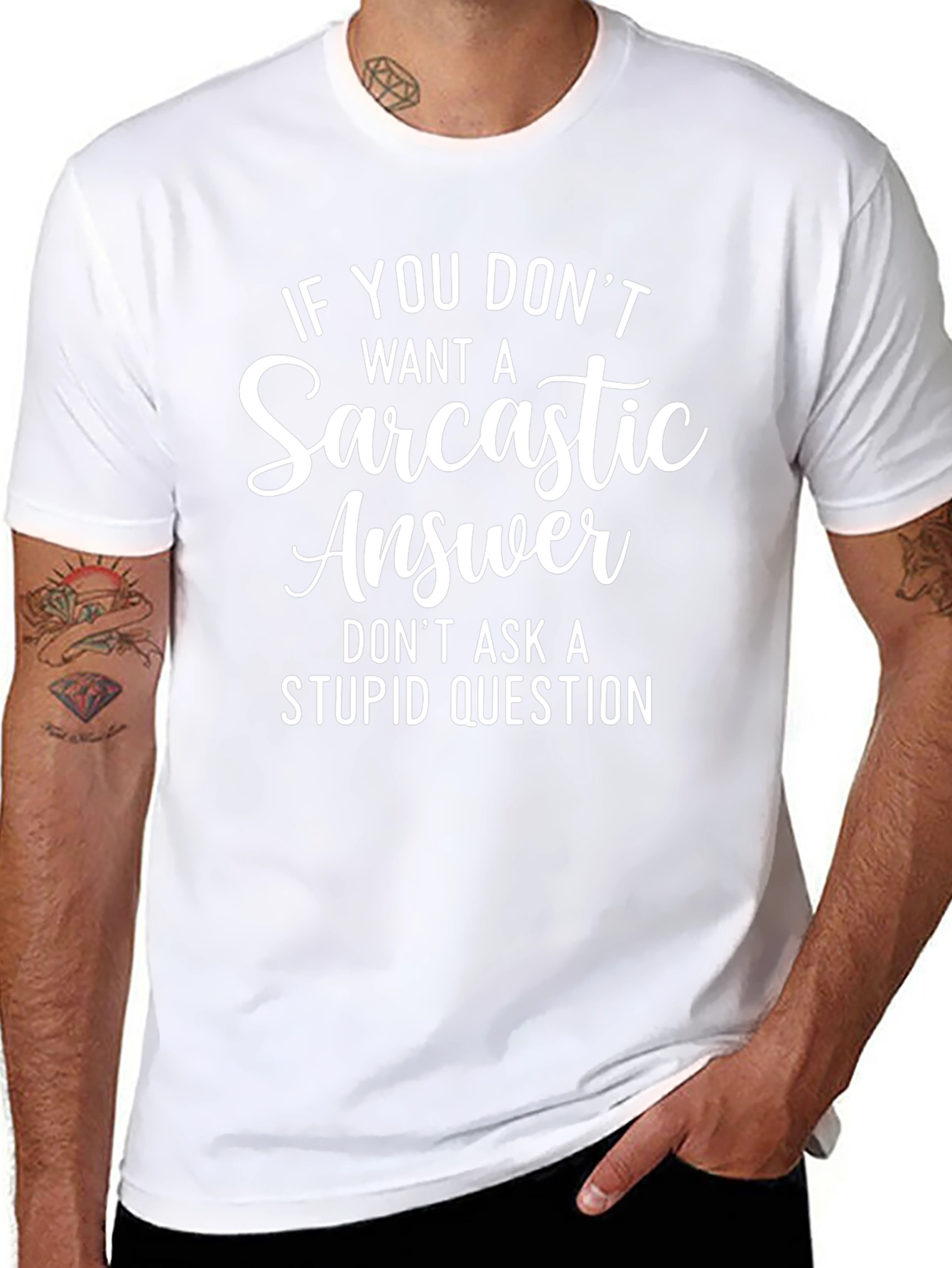 Sarcastic Answer Black T-Shirt Funny Graphic Tee