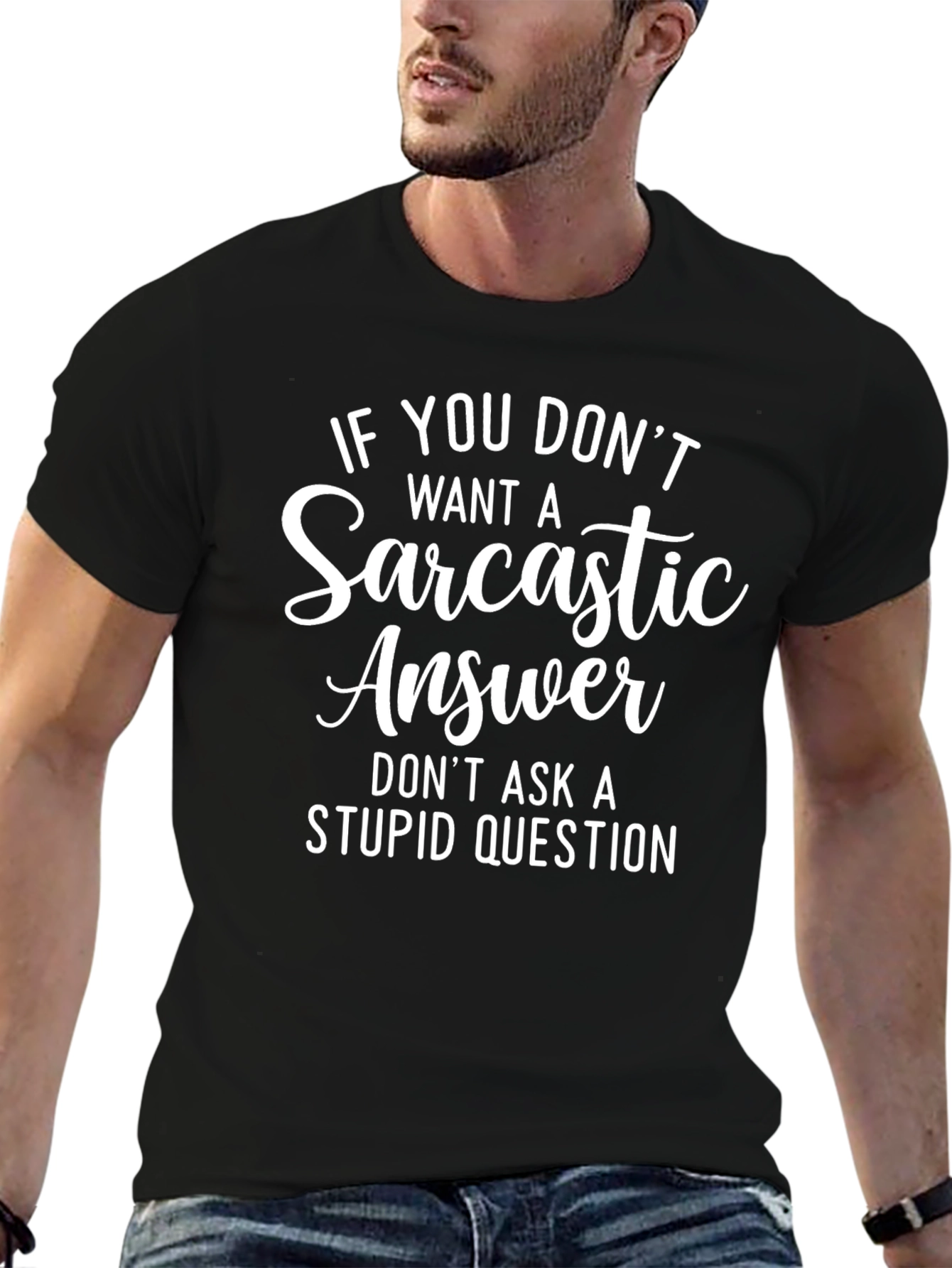 Sarcastic Answer Black T-Shirt Funny Graphic Tee