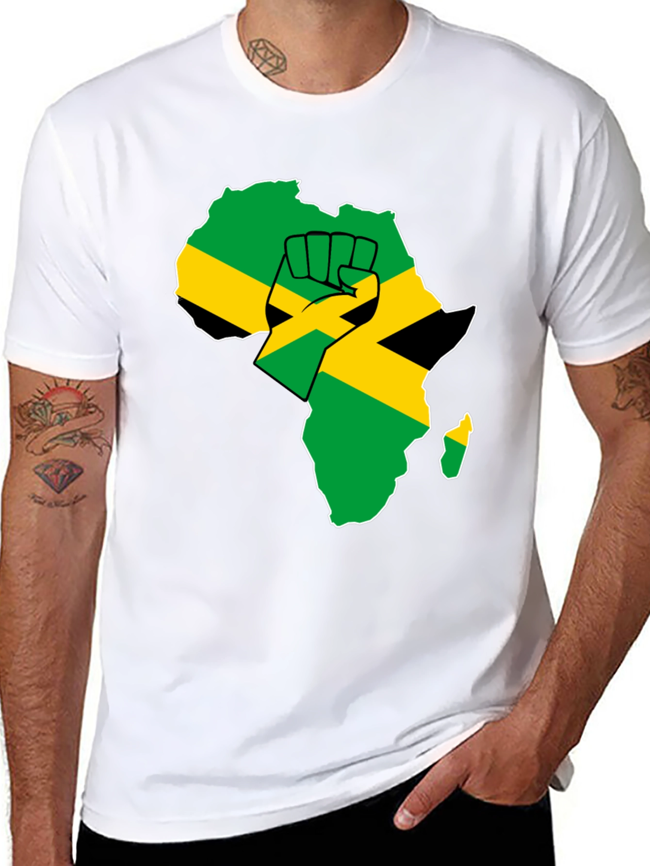 Africa Jamaica Pride Fist T-Shirt