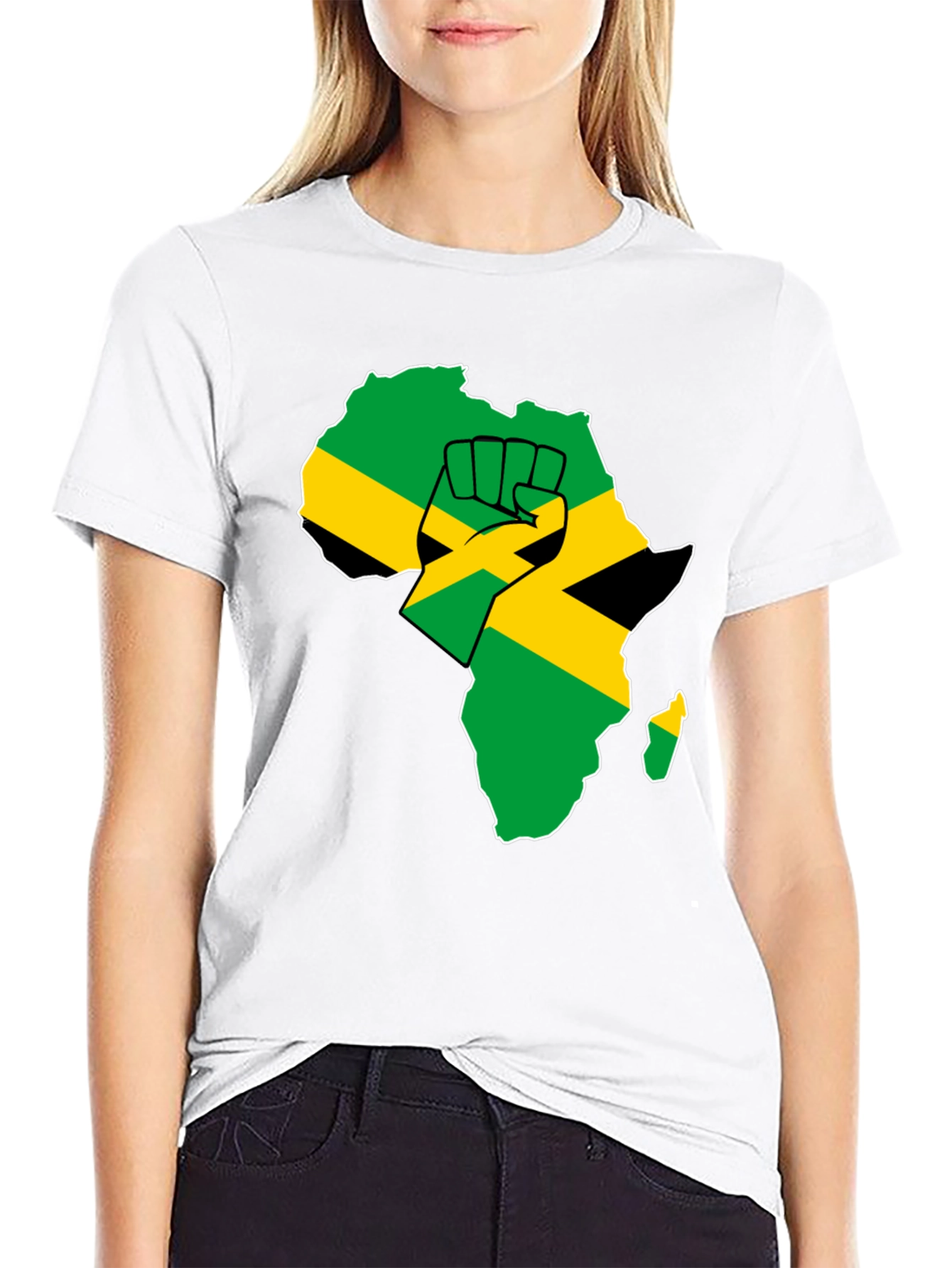Africa Jamaica Pride Fist T-Shirt