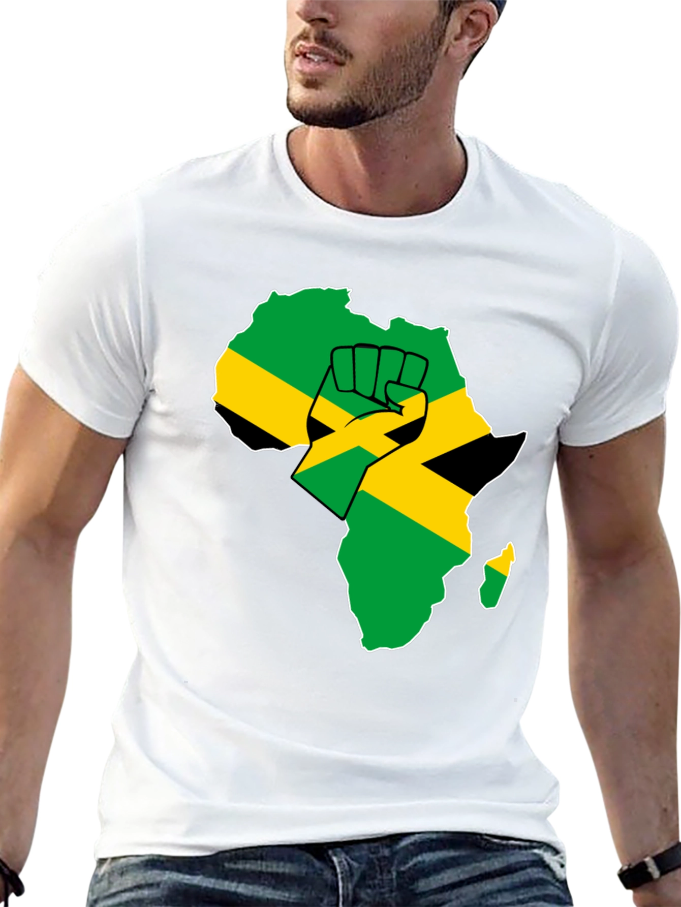 Africa Jamaica Pride Fist T-Shirt