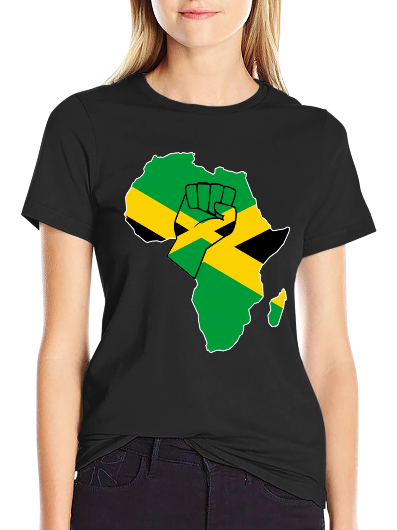 Africa Jamaica Pride Fist T-Shirt