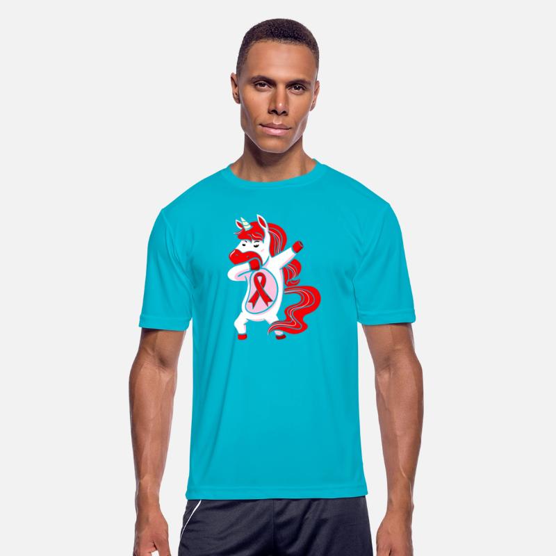 Dabbing Unicorn Red Ribbon HIV AIDS Awareness