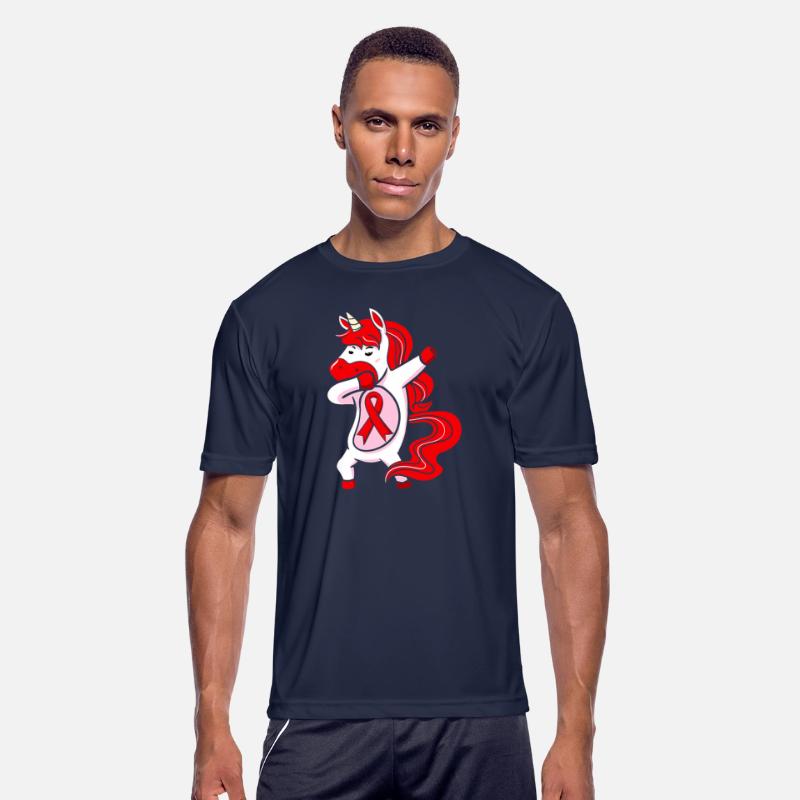 Dabbing Unicorn Red Ribbon HIV AIDS Awareness