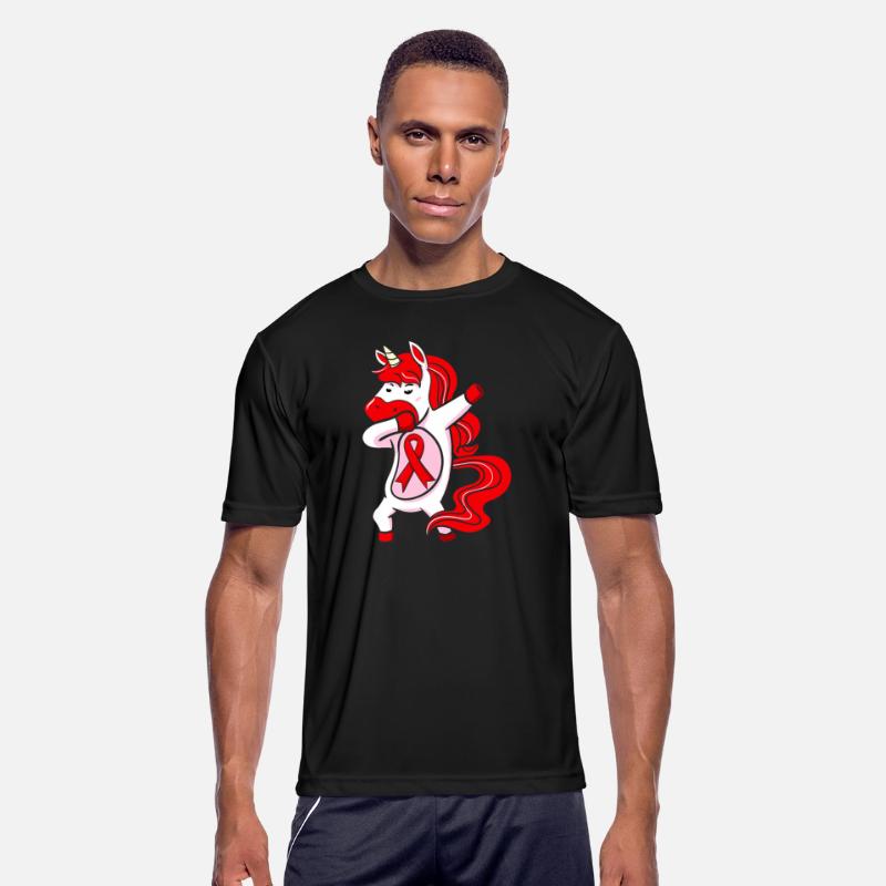 Dabbing Unicorn Red Ribbon HIV AIDS Awareness