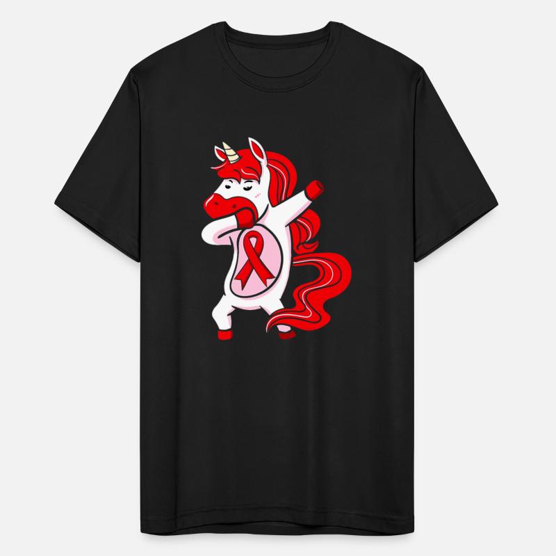 Dabbing Unicorn Red Ribbon HIV AIDS Awareness
