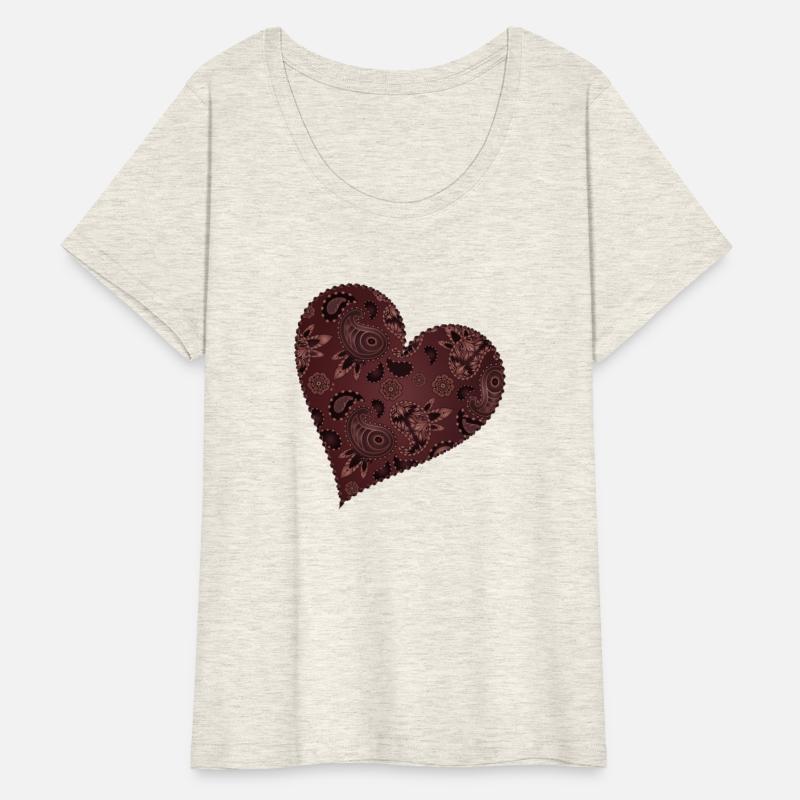 dark red heart in paisley pattern style