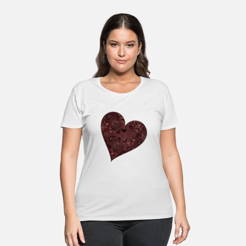 dark red heart in paisley pattern style