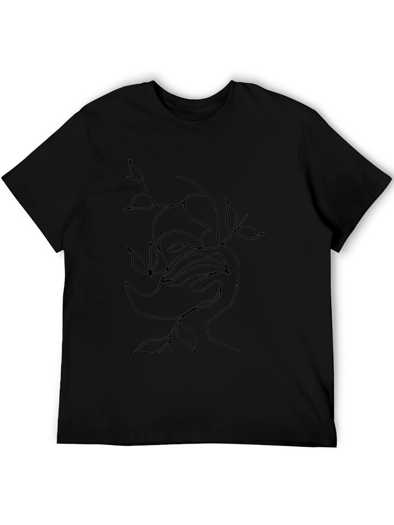 Abstract Line Art Black Graphic Tee