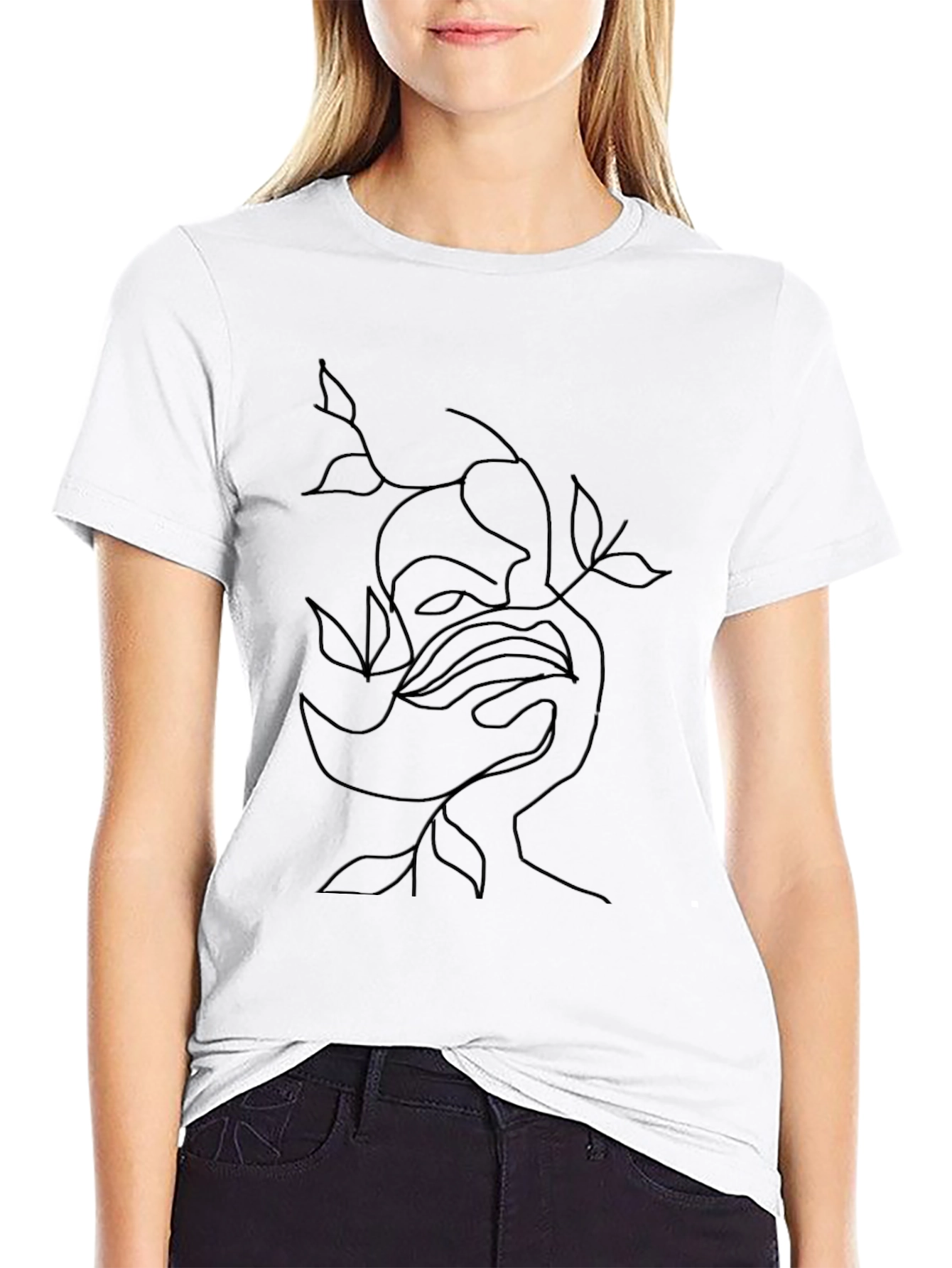 Abstract Line Art Black Graphic Tee
