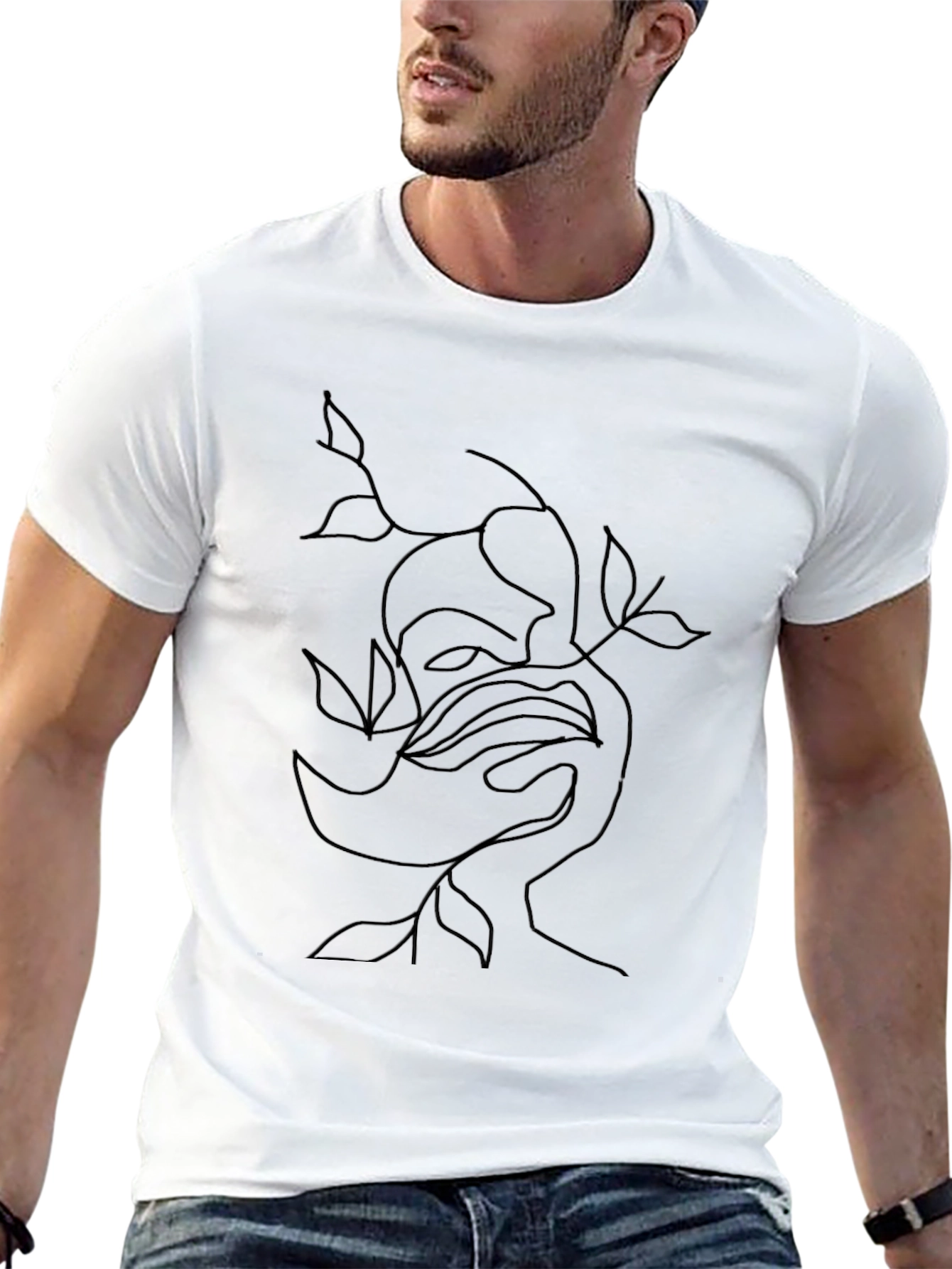 Abstract Line Art Black Graphic Tee