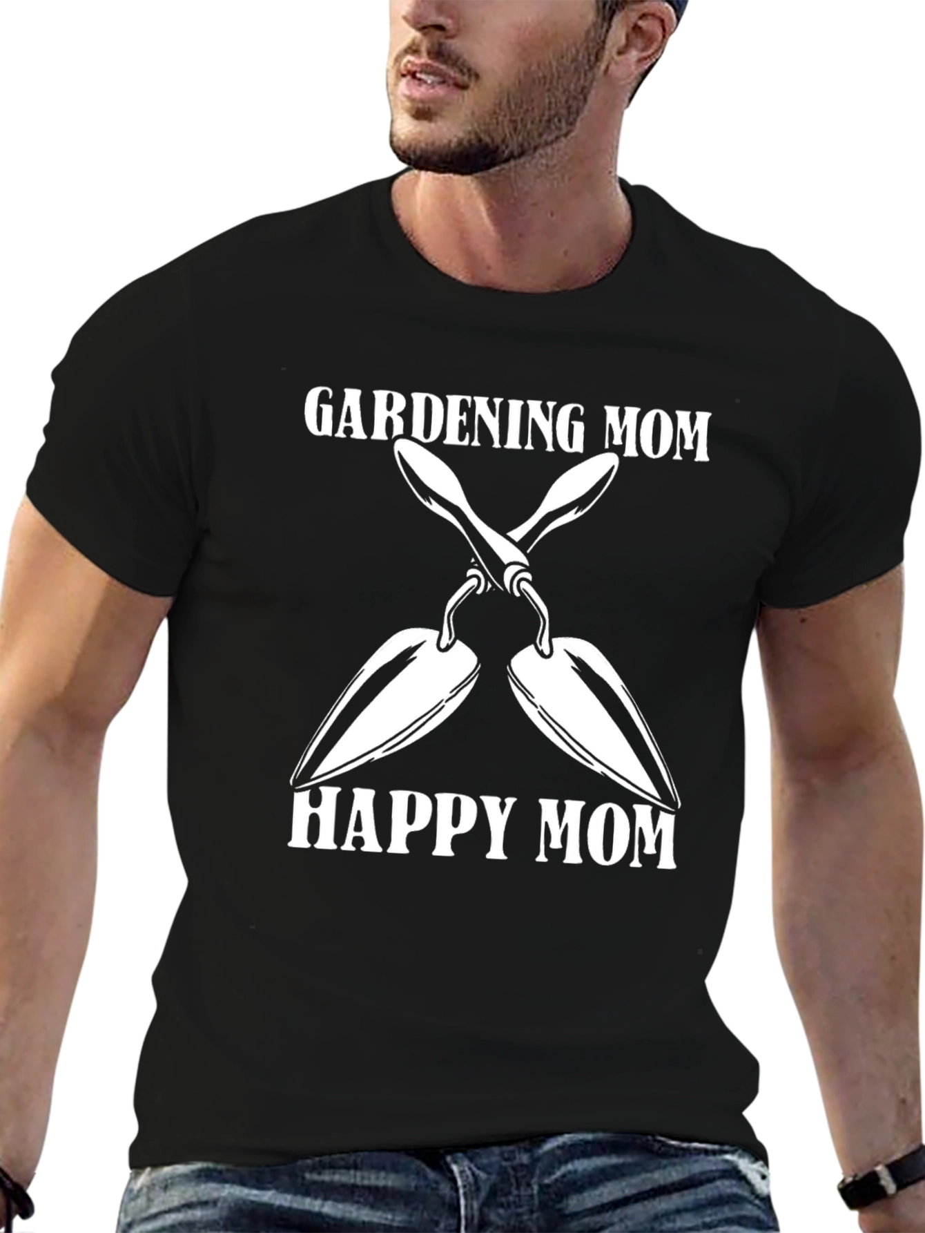Gardening Mom Black T-Shirt - Happy Mom Design