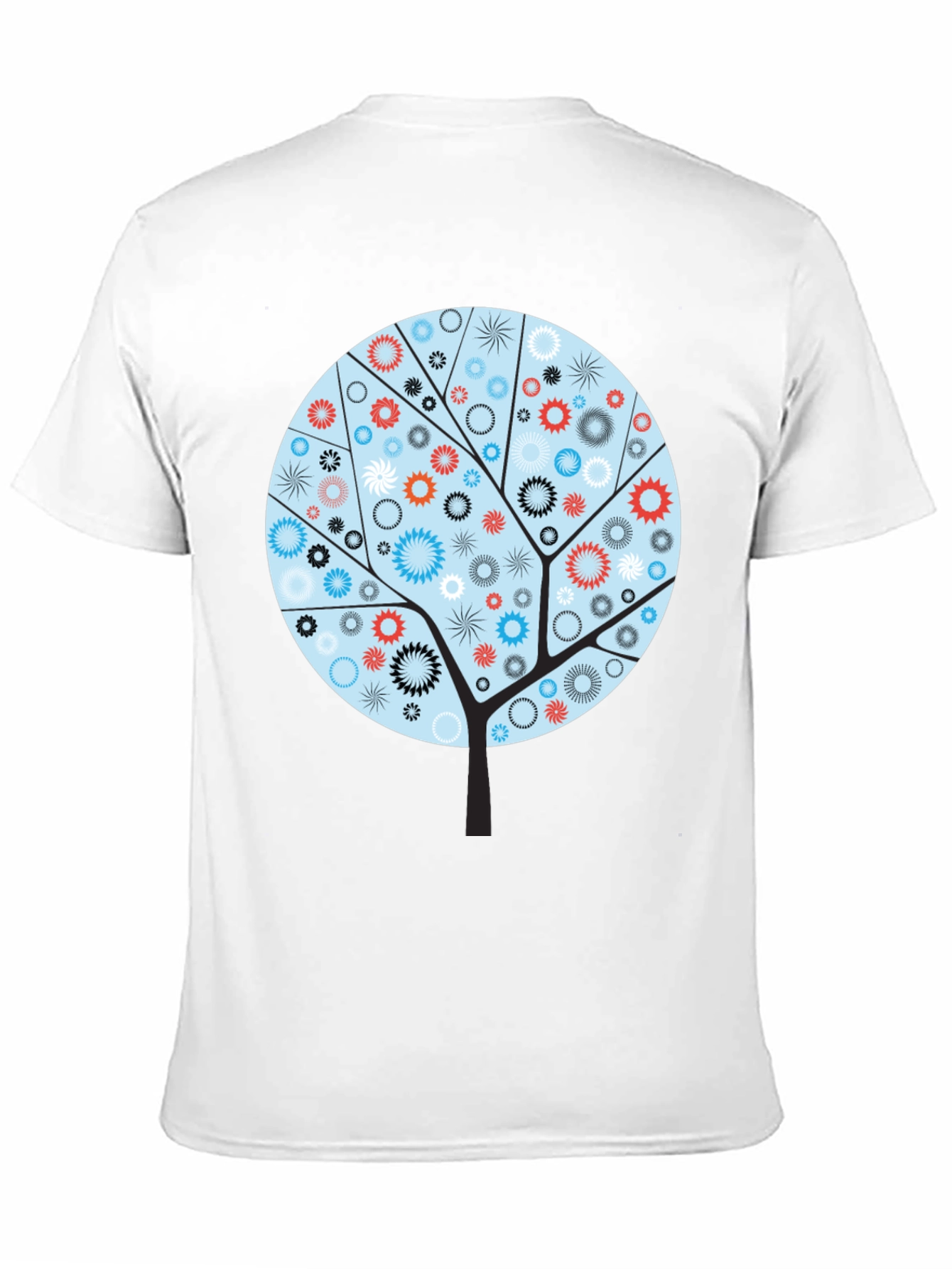 Abstract Floral Tree Graphic Tee - Modern Style