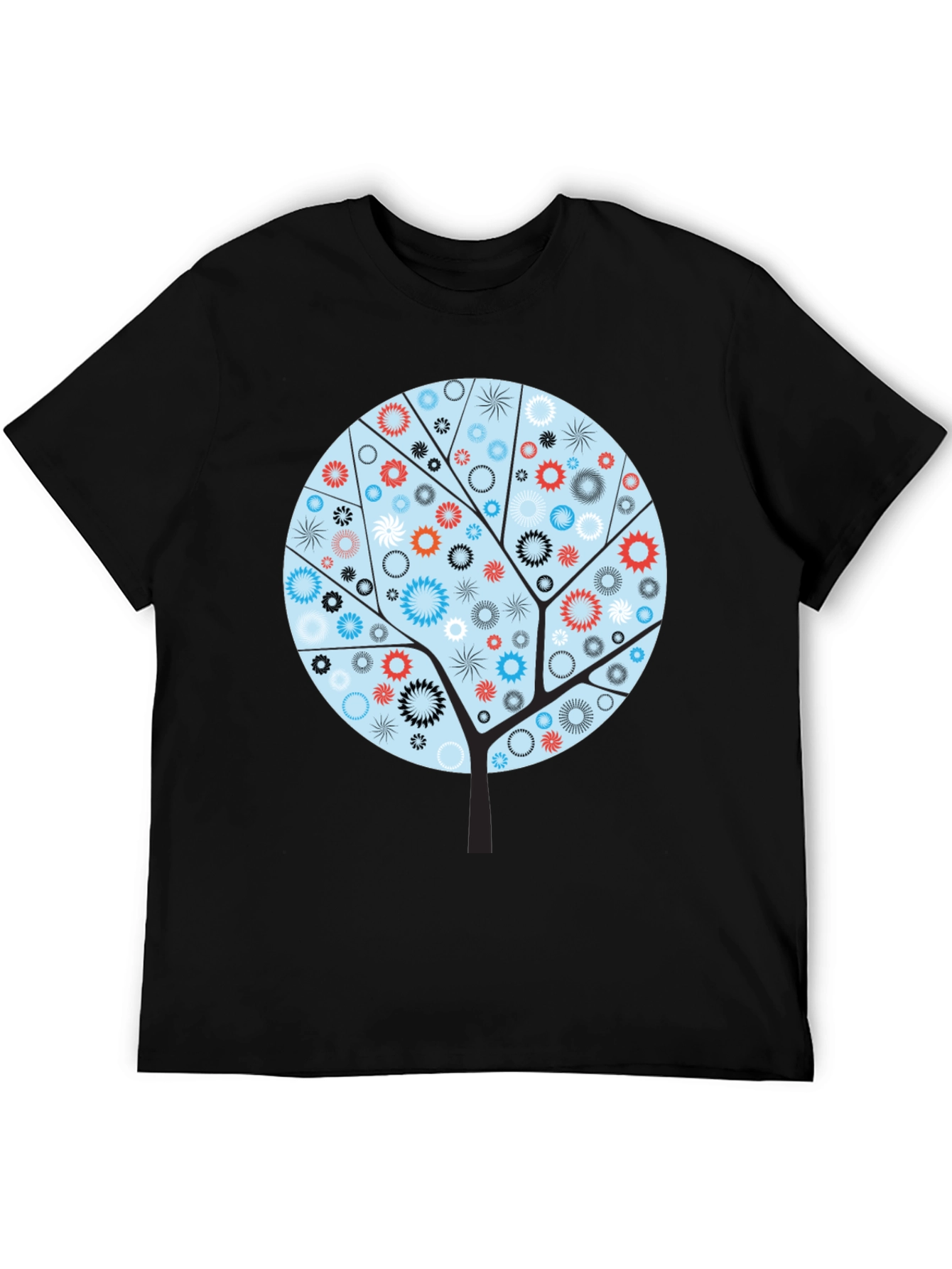 Abstract Floral Tree Graphic Tee - Modern Style
