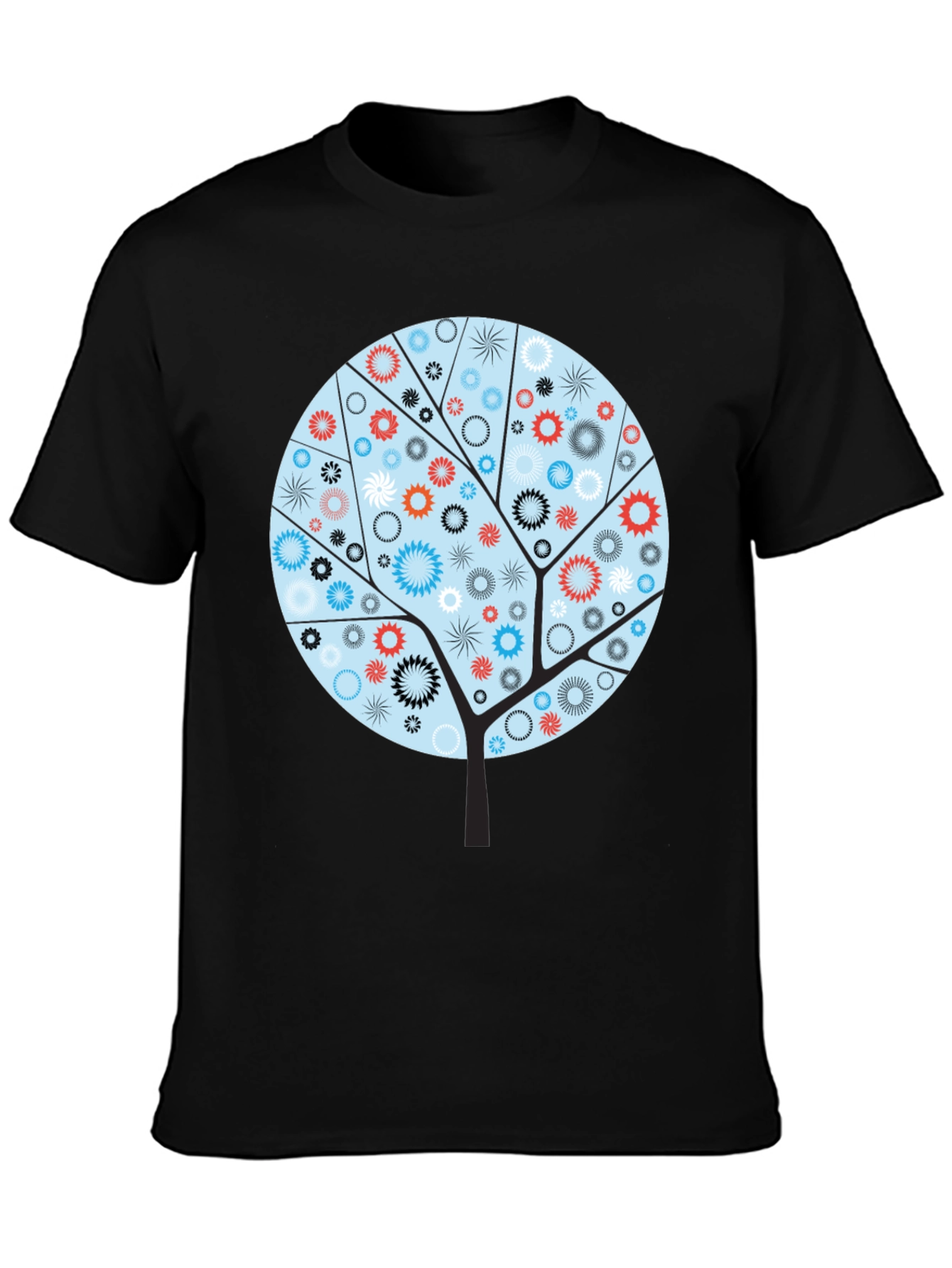 Abstract Floral Tree Graphic Tee - Modern Style