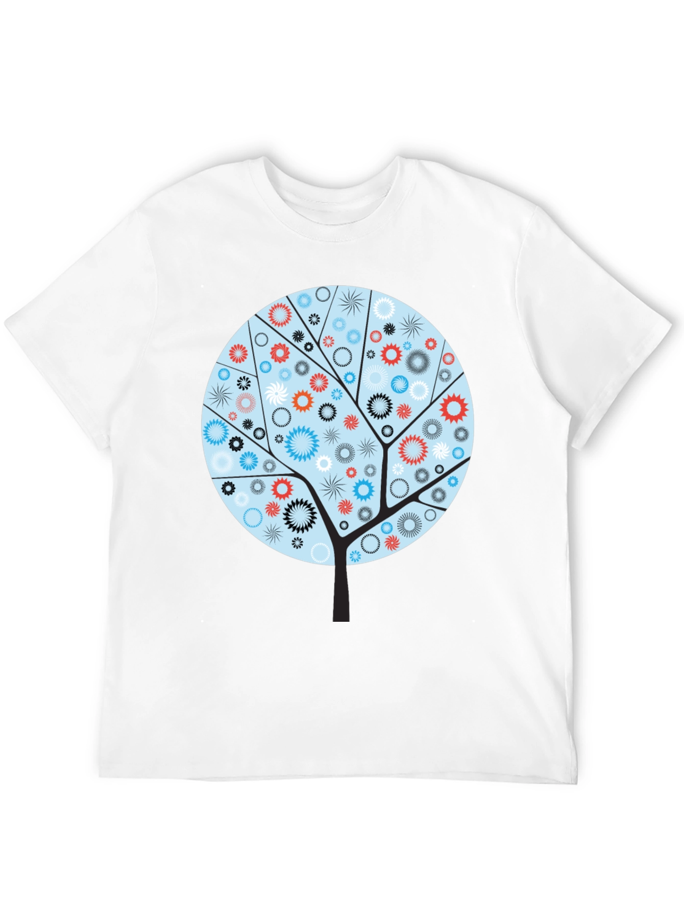 Abstract Floral Tree Graphic Tee - Modern Style