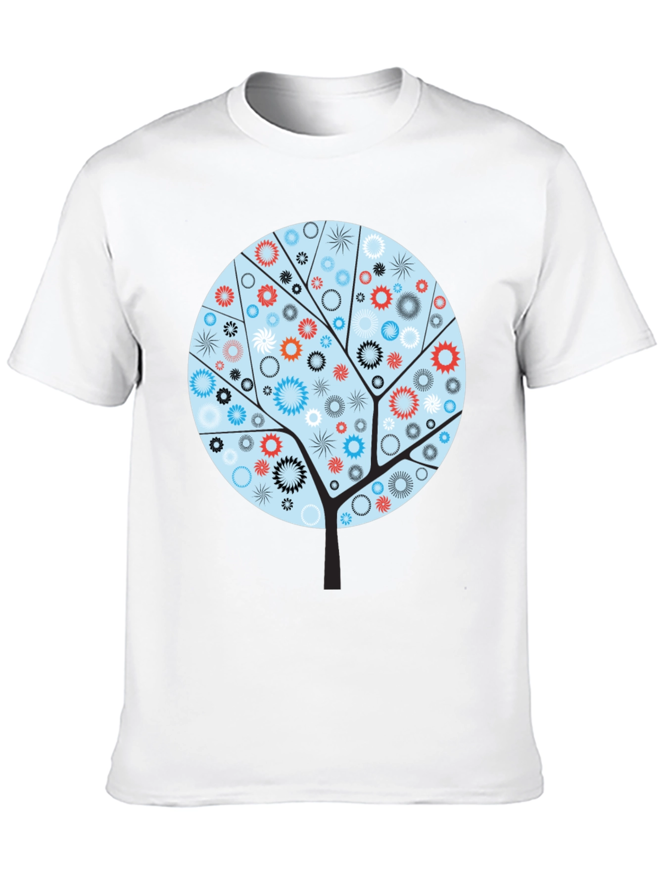 Abstract Floral Tree Graphic Tee - Modern Style