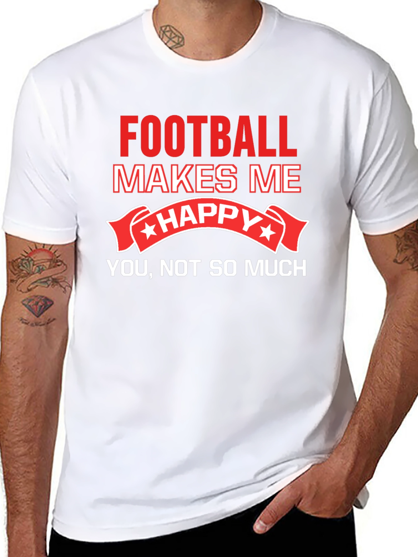 Funny Football Makes Me Happy T-Shirt