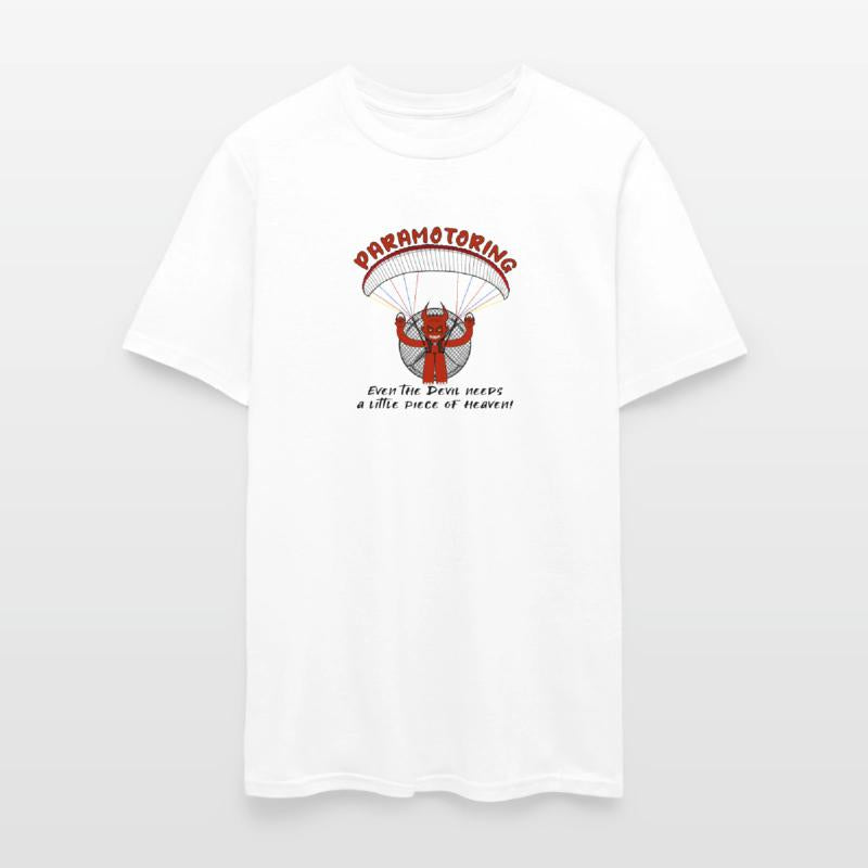 Devil flying a paramotor t-shirt
