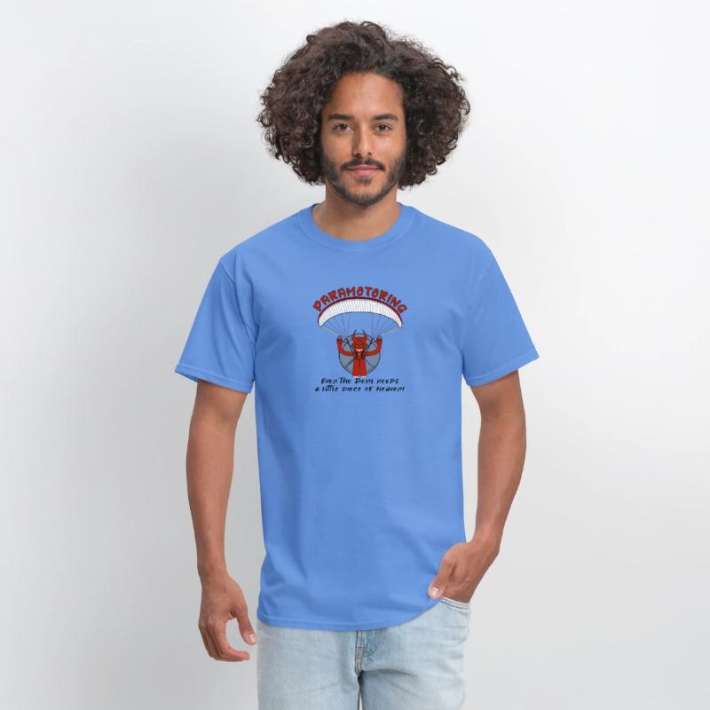Devil flying a paramotor t-shirt