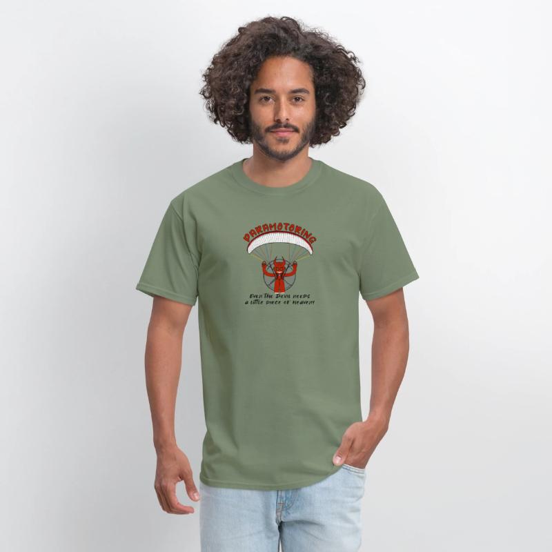 Devil flying a paramotor t-shirt