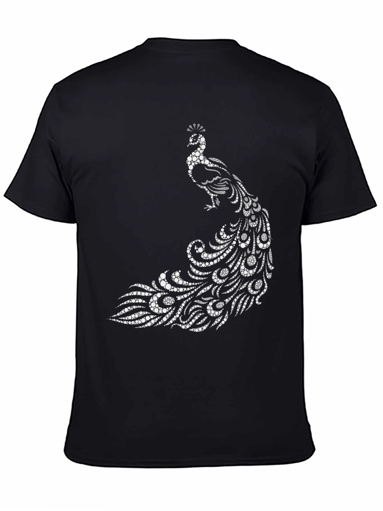 Peacock Graphic Tee - Stylish Black Cotton T-Shirt