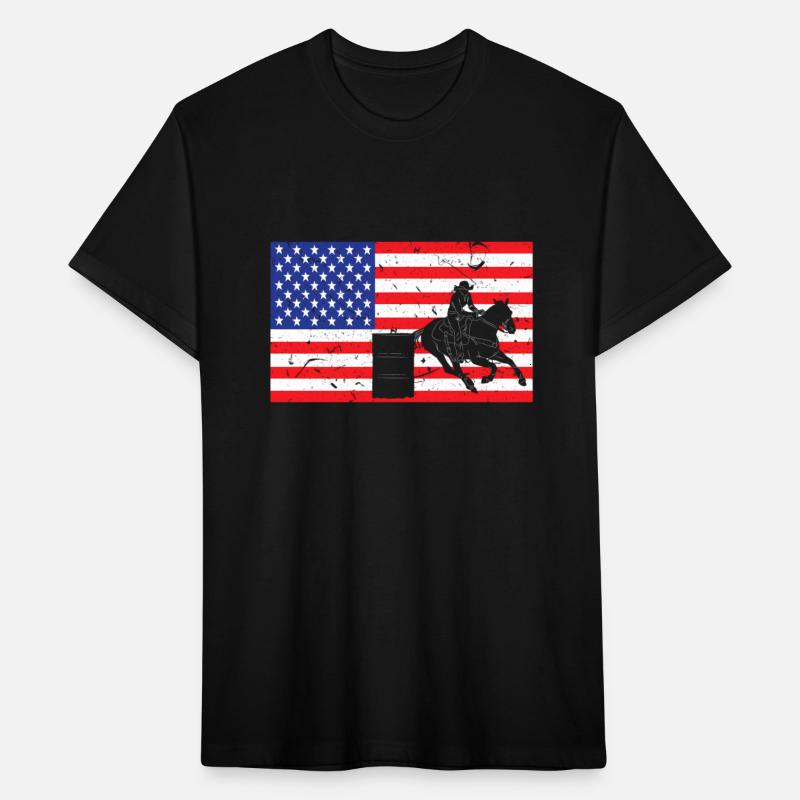 Distressed Barrel Racing Usa American Flag Rodeo
