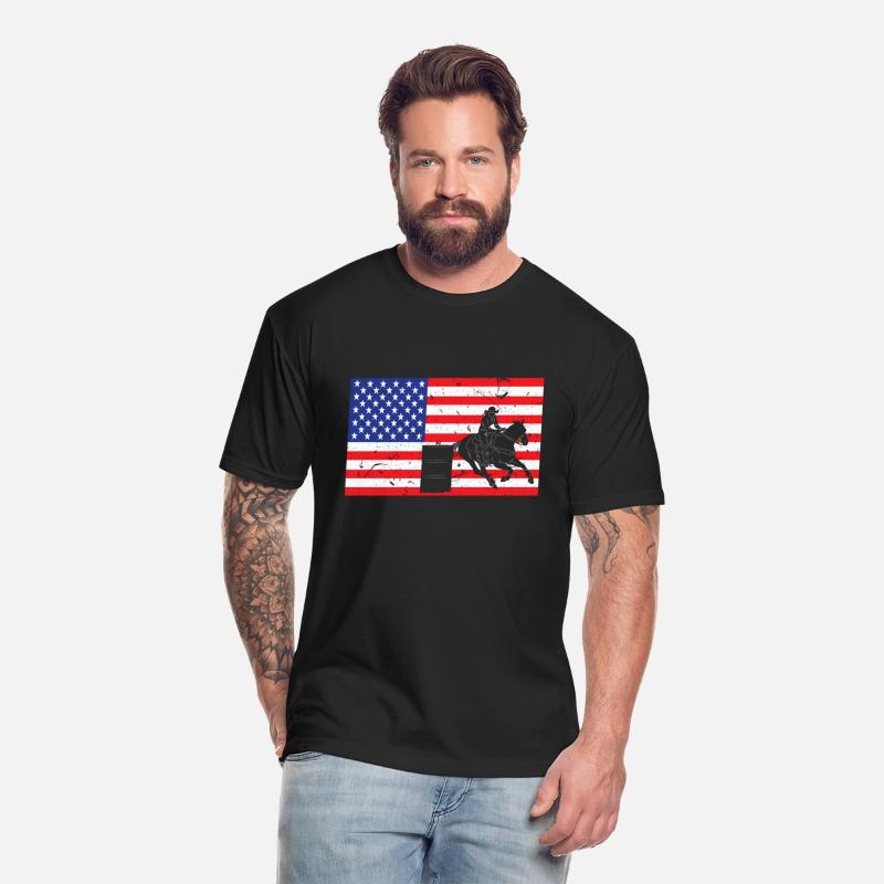 Distressed Barrel Racing Usa American Flag Rodeo