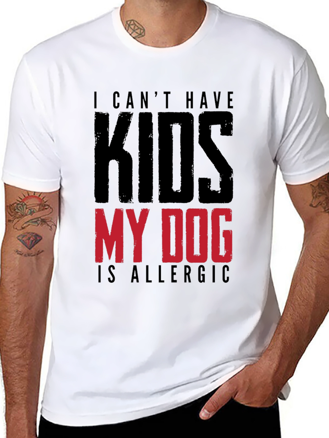 Funny My Dog is Allergic to Kids Graphic Tee