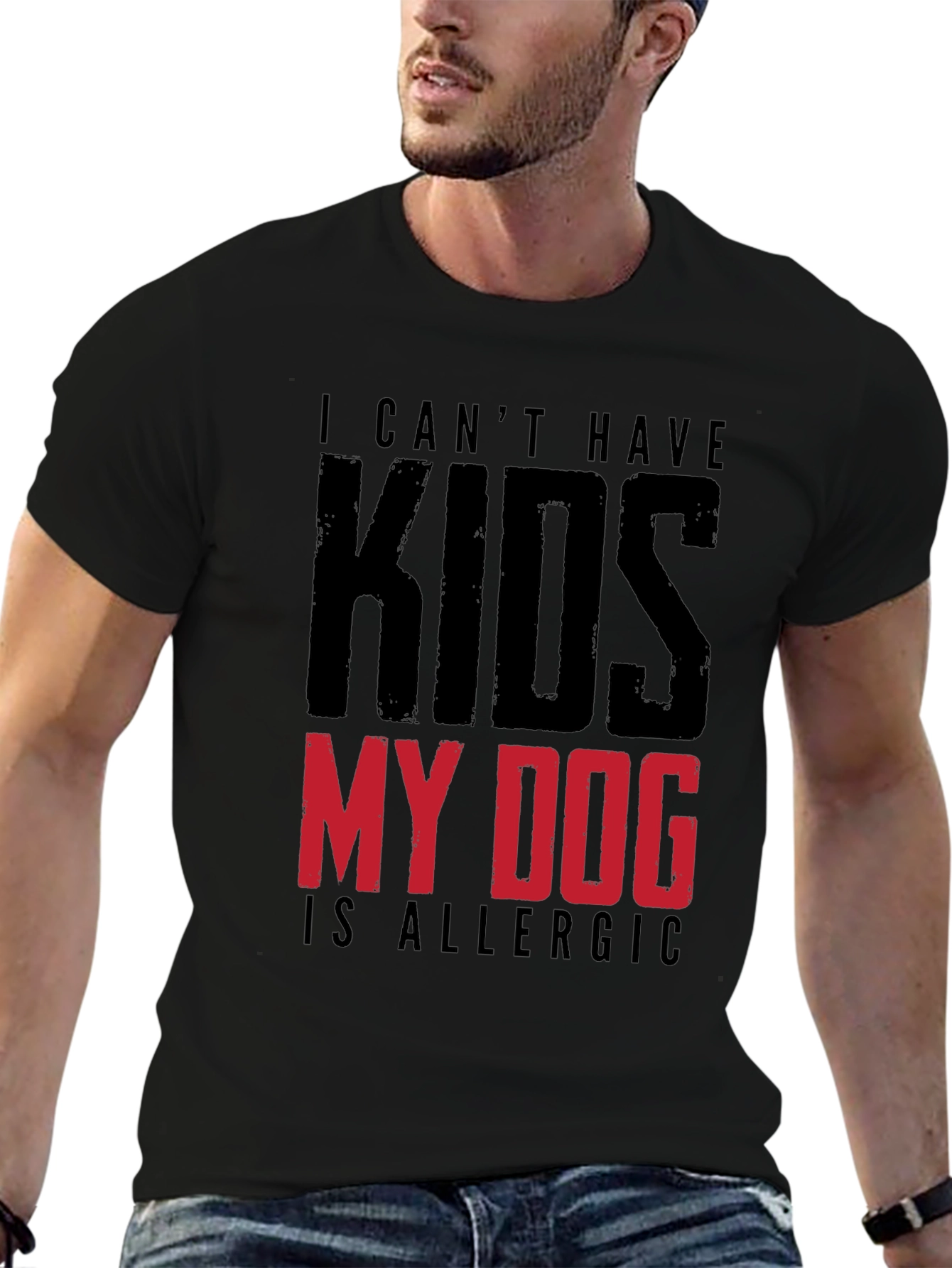 Funny My Dog is Allergic to Kids Graphic Tee