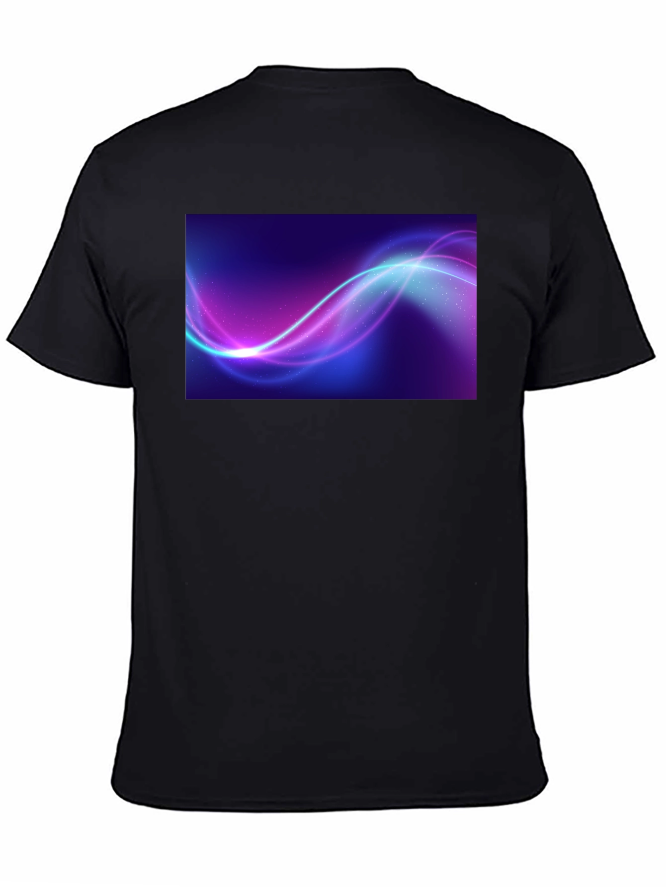 Abstract Wave Graphic Black T-Shirt