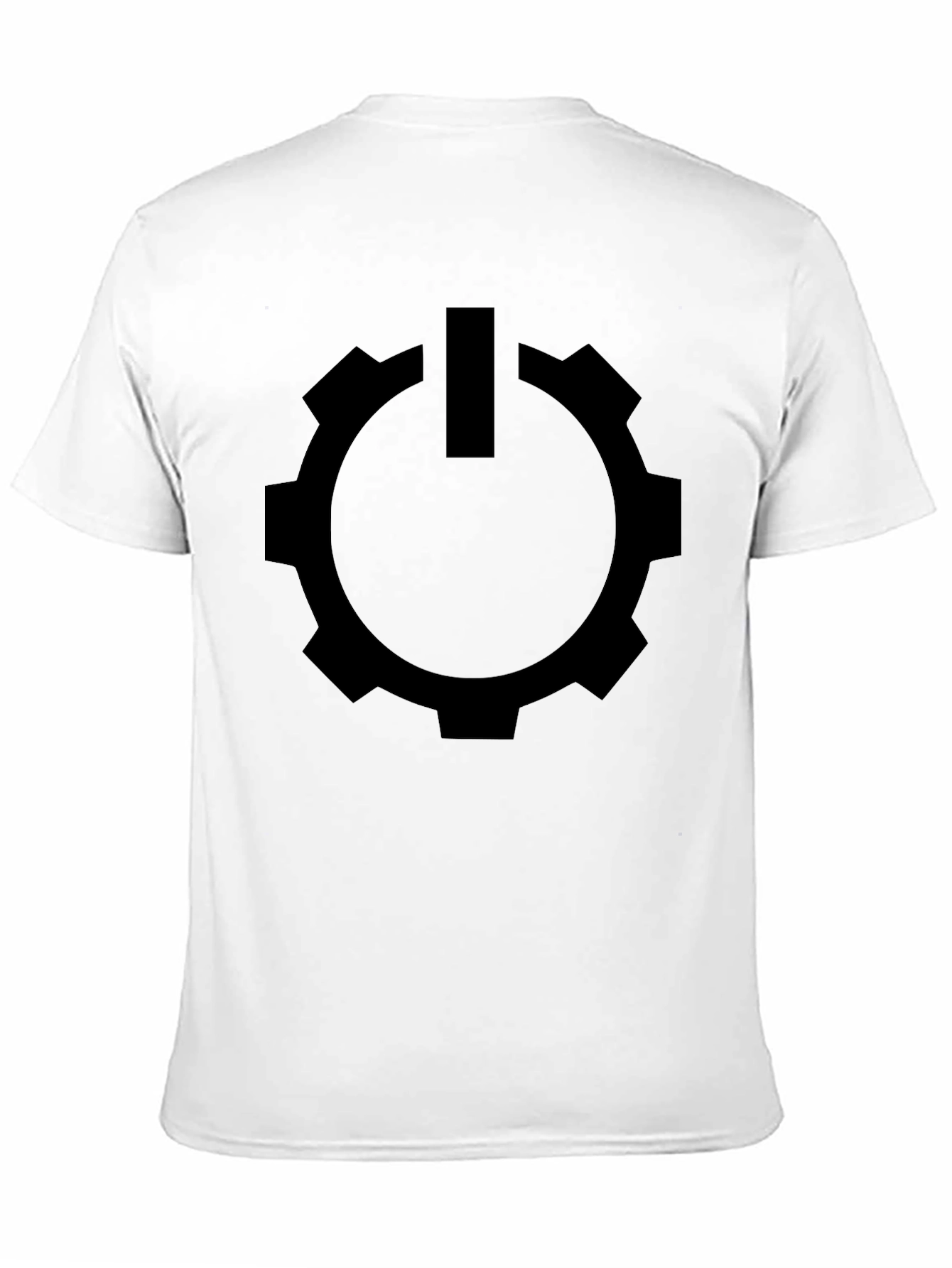 Gear Power Button Graphic Tee - Modern Black T-Shirt