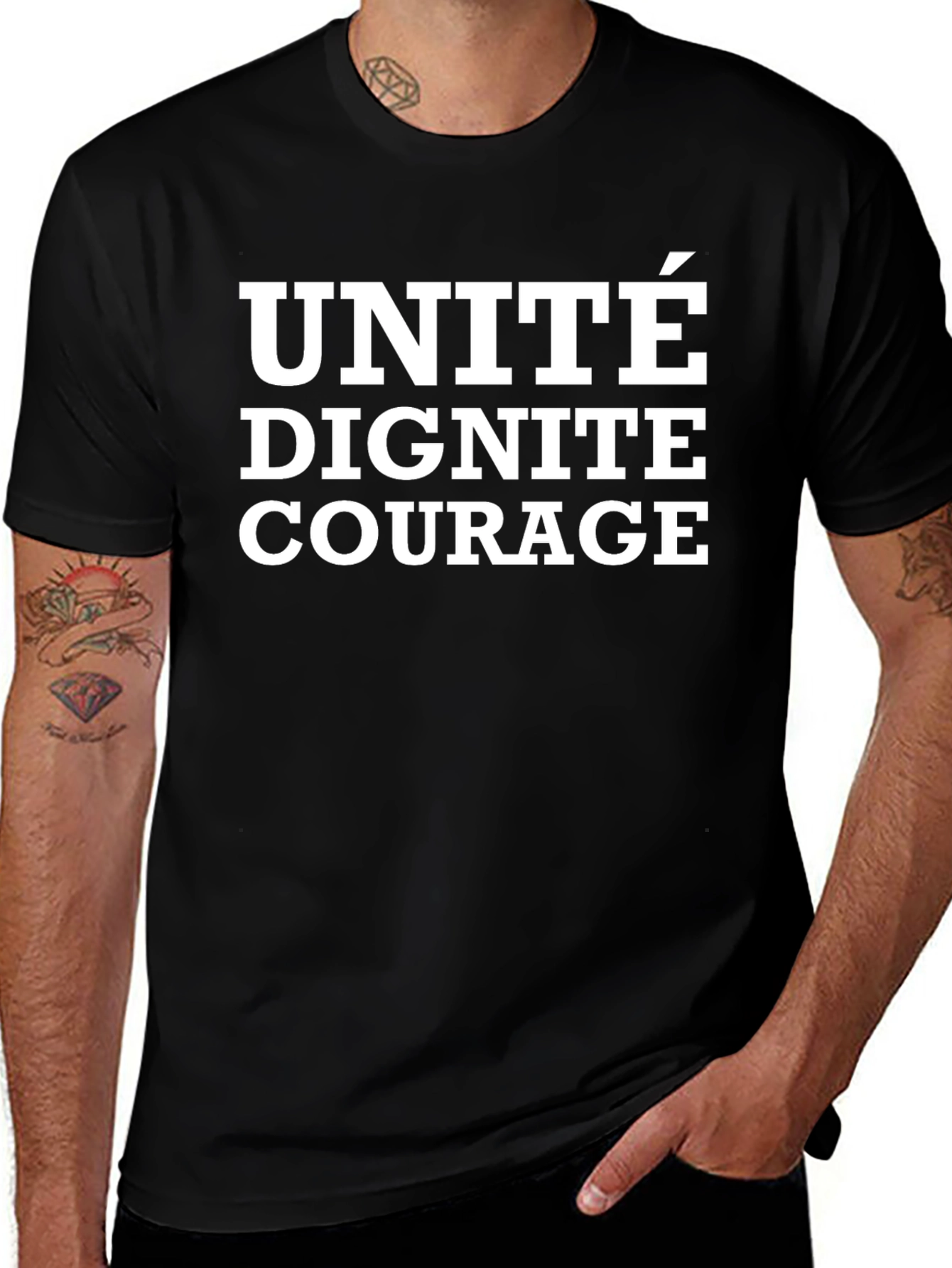 Unité Dignité Courage Graphic T-Shirt