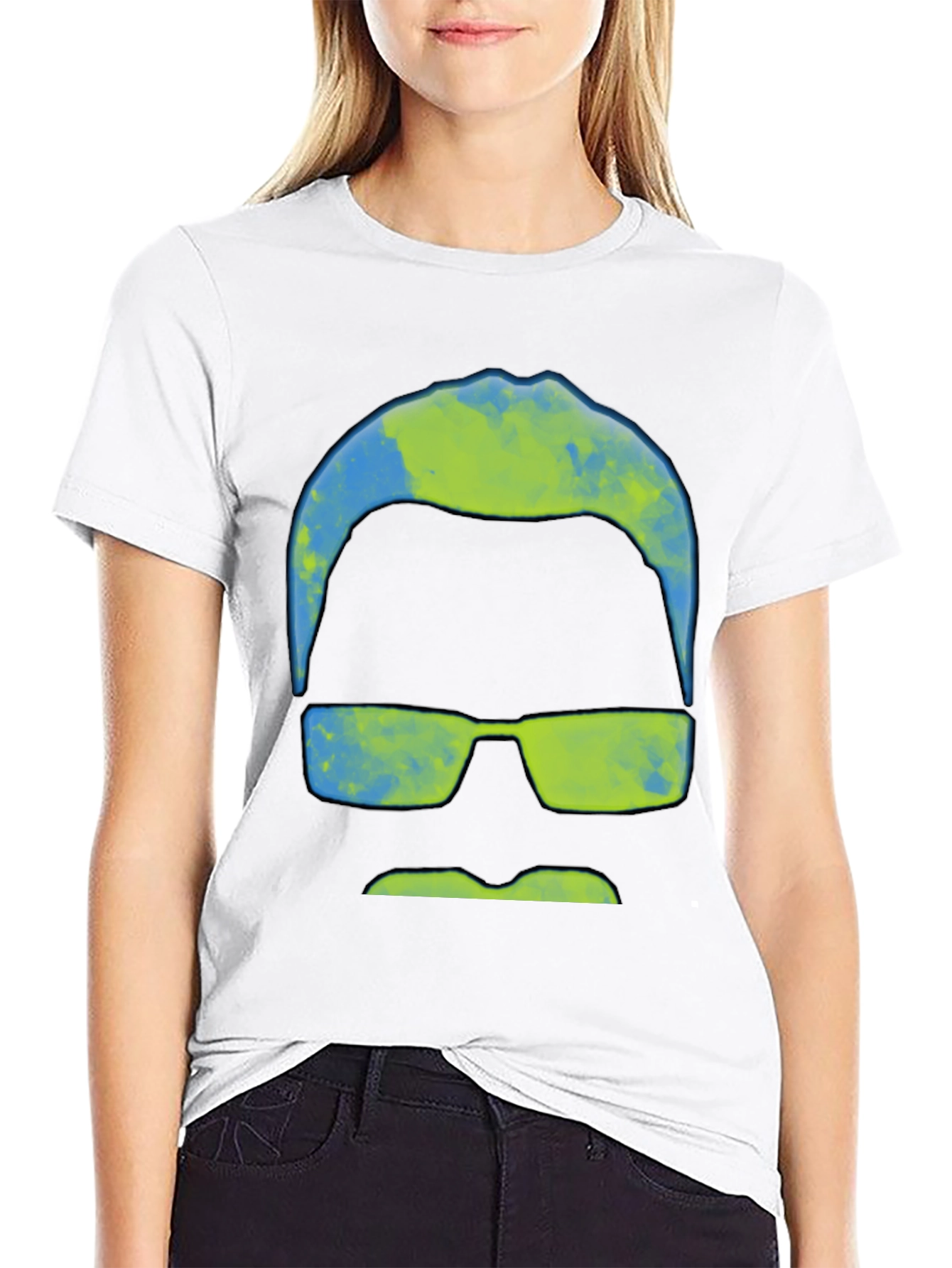 Abstract Mustache & Shades Graphic Tee