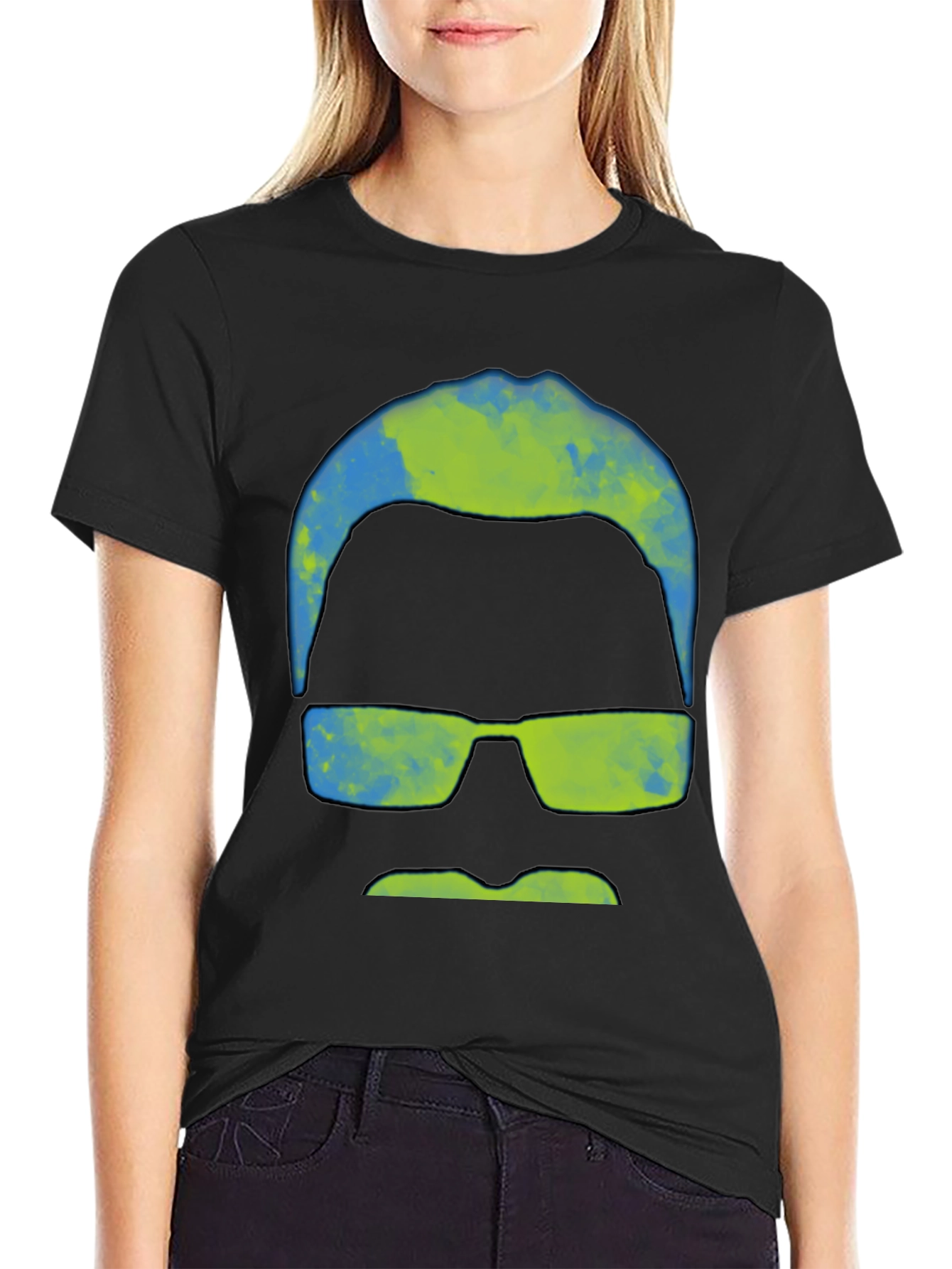 Abstract Mustache & Shades Graphic Tee