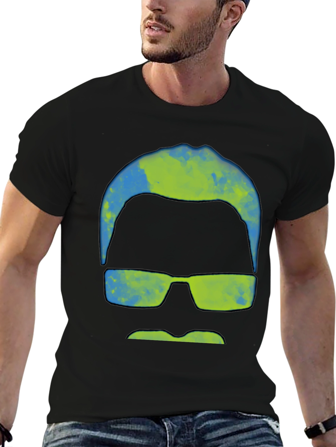 Abstract Mustache & Shades Graphic Tee