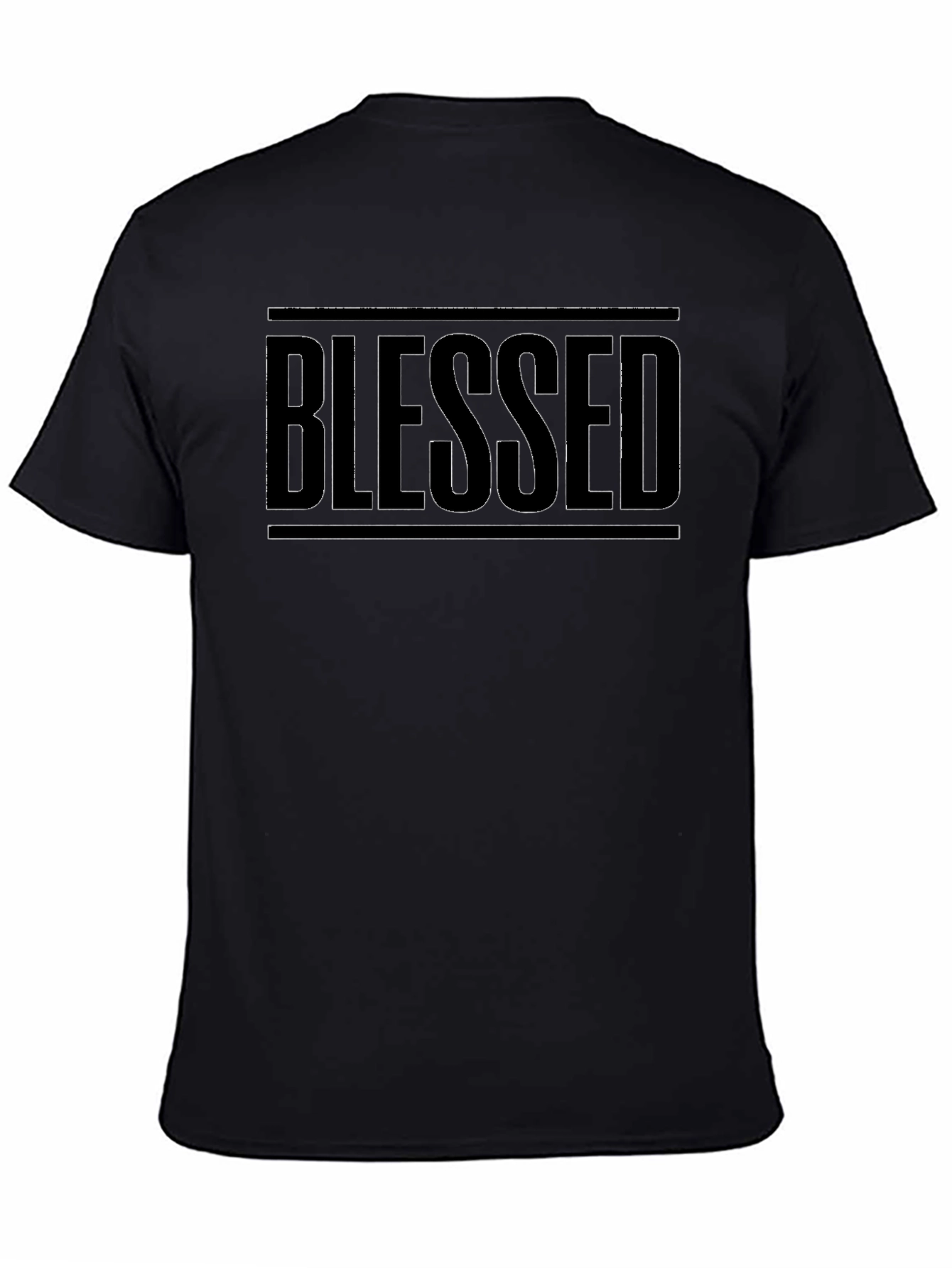 Blessed Graphic Tee - Black Cotton Casual Shirt