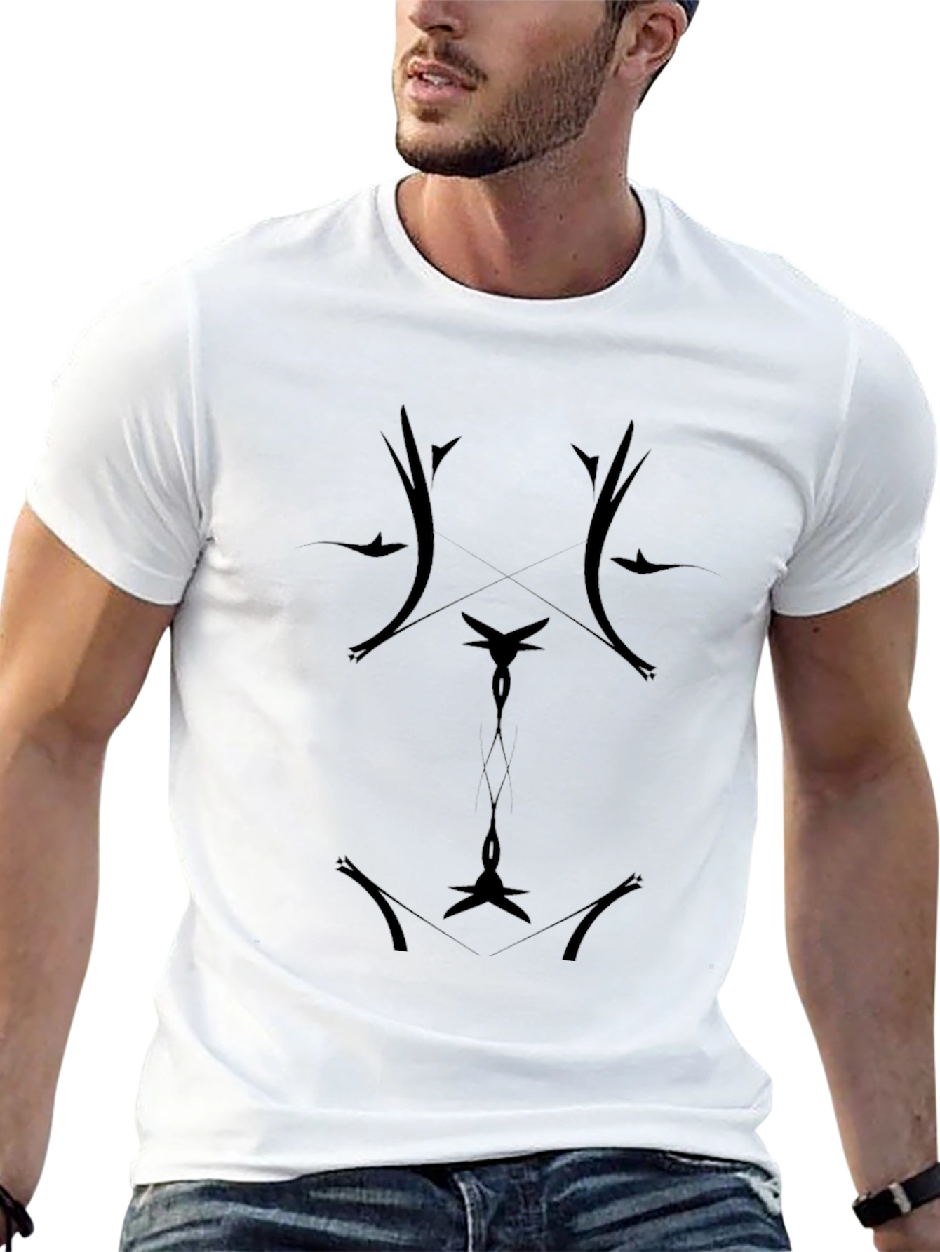 Abstract Graphic Black T-Shirt