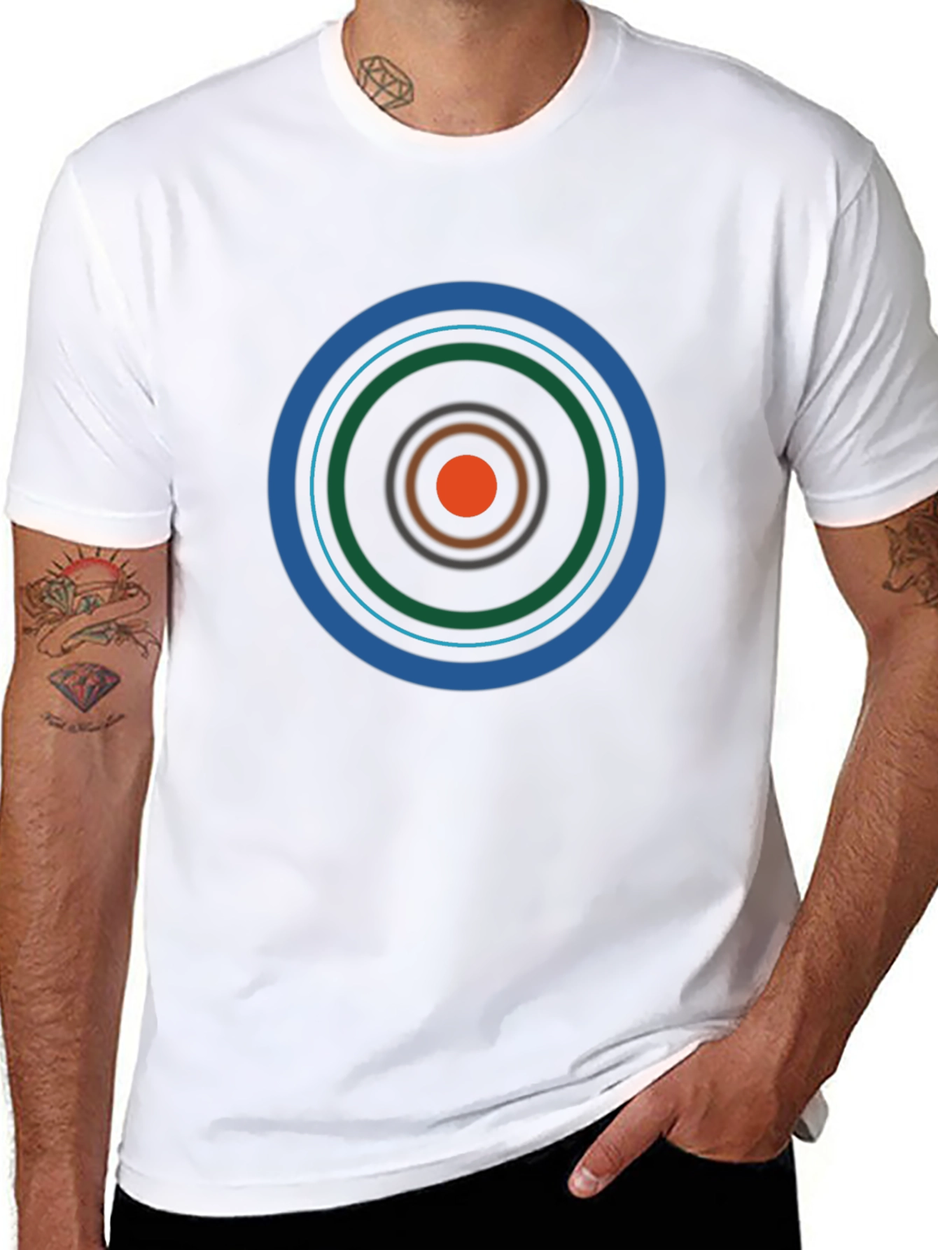 Geometric Target T-Shirt - Modern Graphic Tee