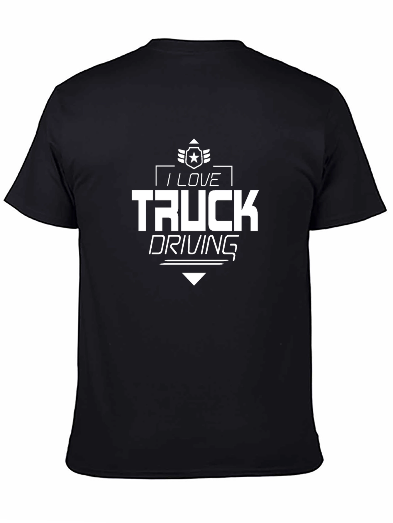 I Love Truck Driving Black T-Shirt