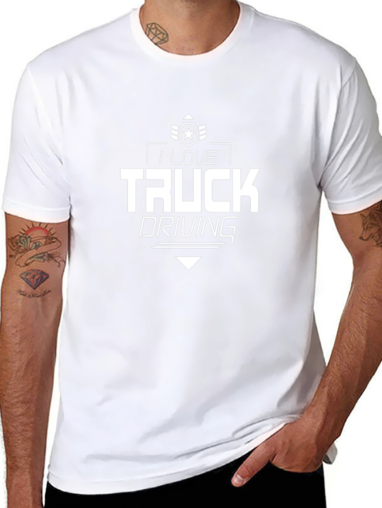 I Love Truck Driving Black T-Shirt