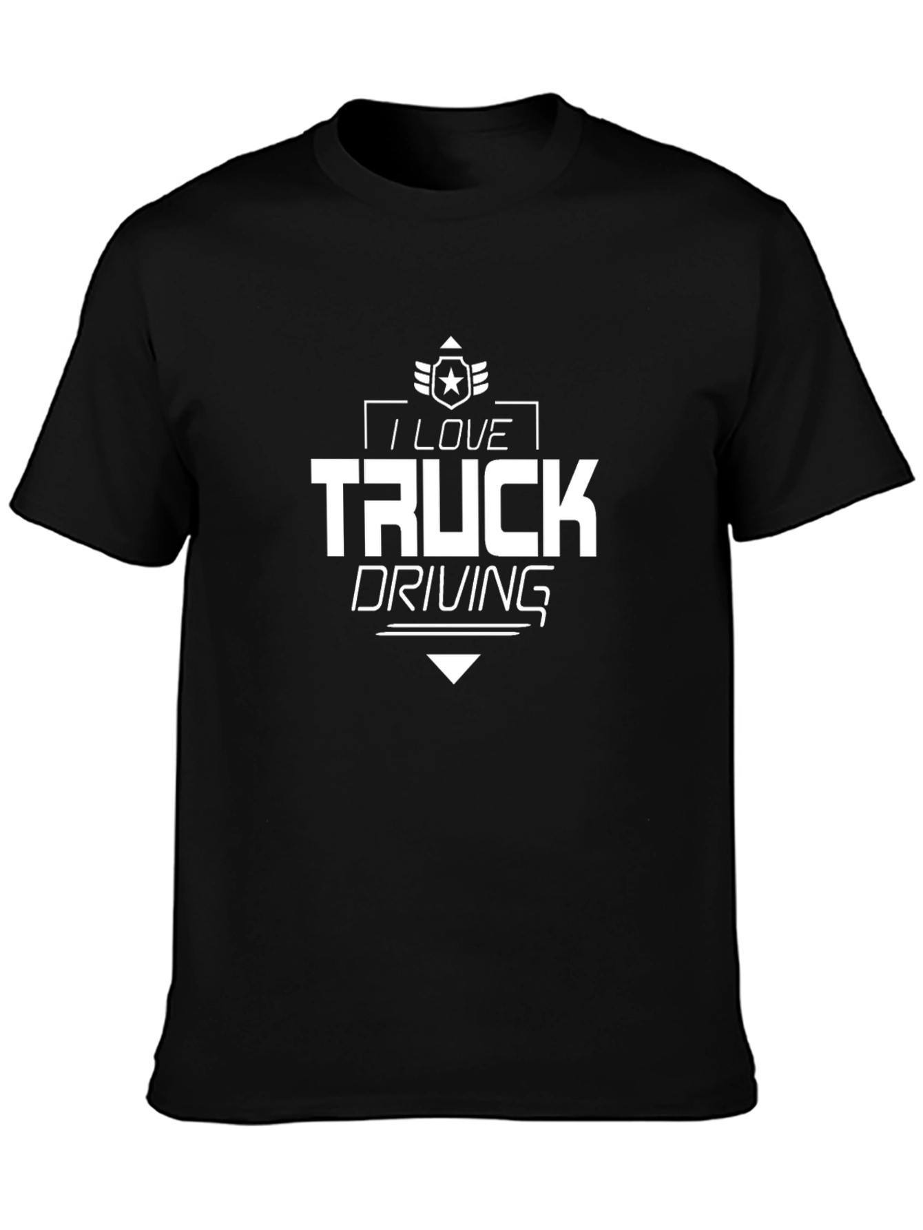 I Love Truck Driving Black T-Shirt