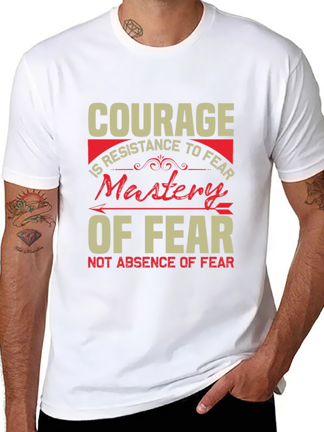 Courage Mastery of Fear Black T-Shirt