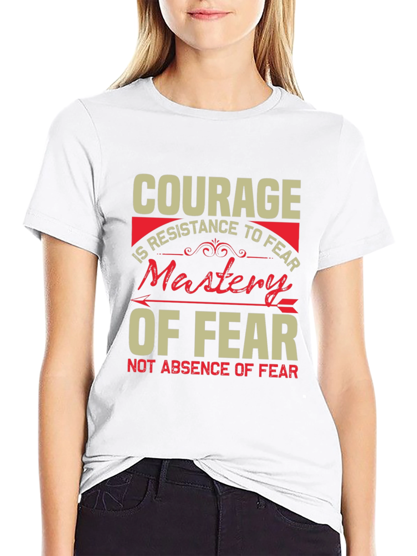 Courage Mastery of Fear Black T-Shirt