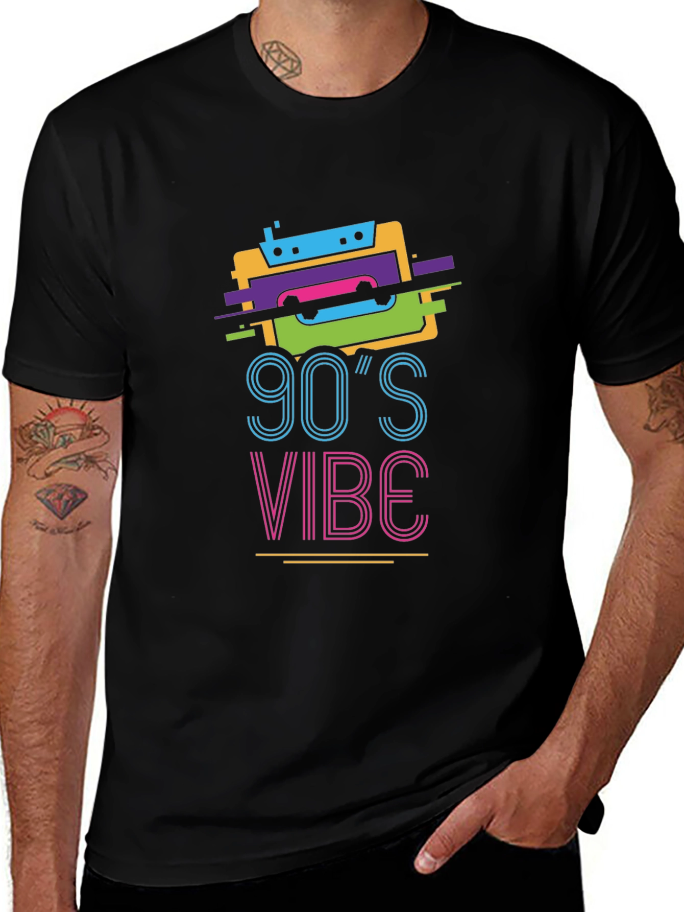 90s Vibe Graphic Tee - Retro Cassette Design