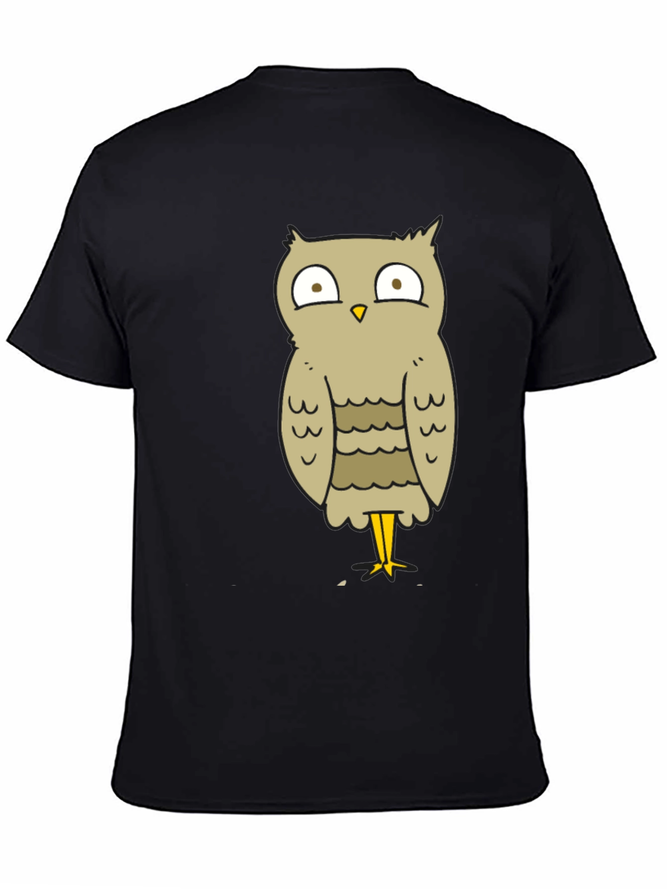 Funny Owl Cartoon T-Shirt - Unisex Black Tee