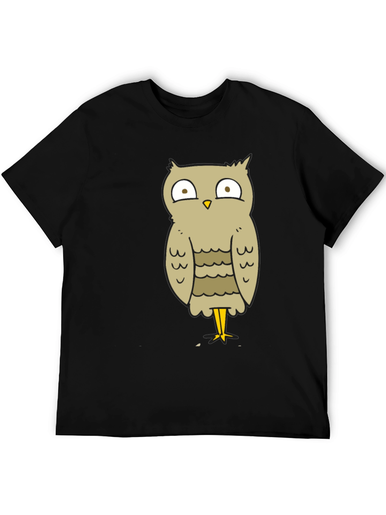 Funny Owl Cartoon T-Shirt - Unisex Black Tee