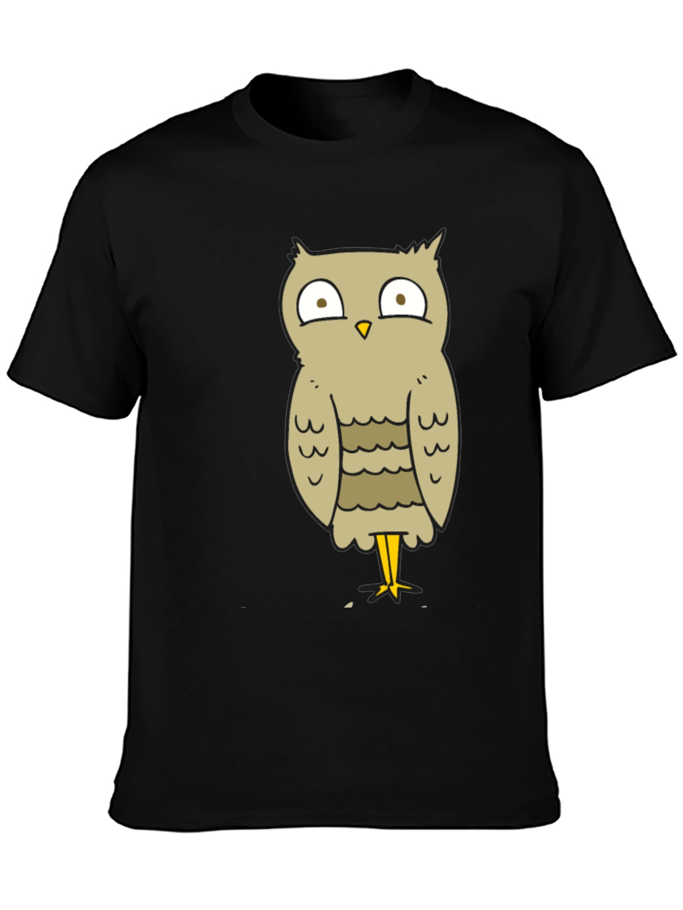 Funny Owl Cartoon T-Shirt - Unisex Black Tee