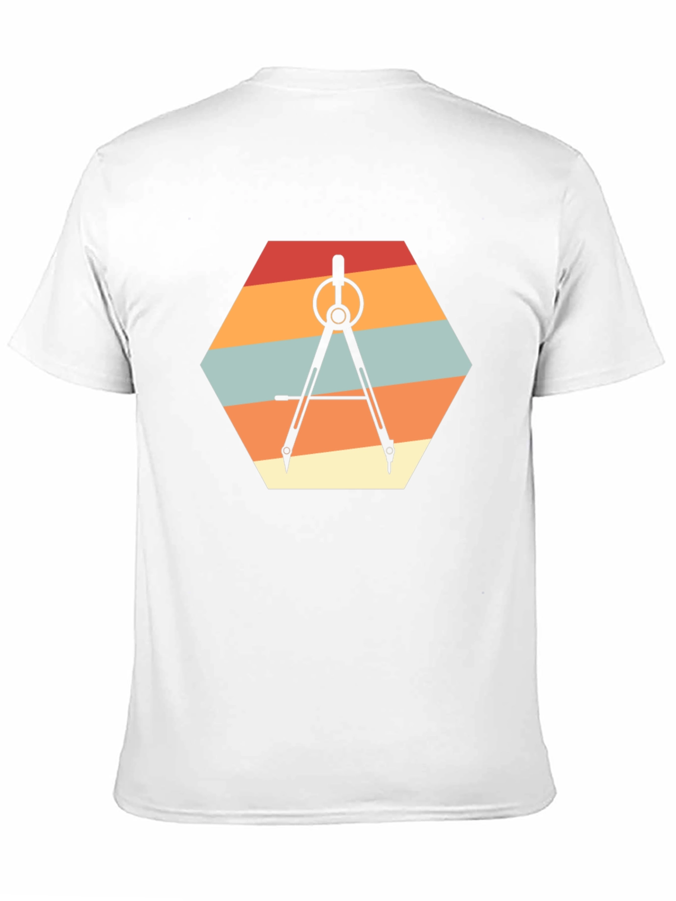 Geometric Compass Graphic Tee - Retro Design